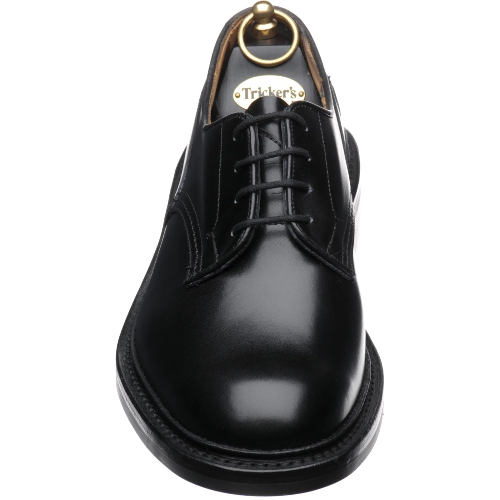 Trickers Woodstock (Rubber) mens rubber-soled Derby shoes in black calf - Image 2