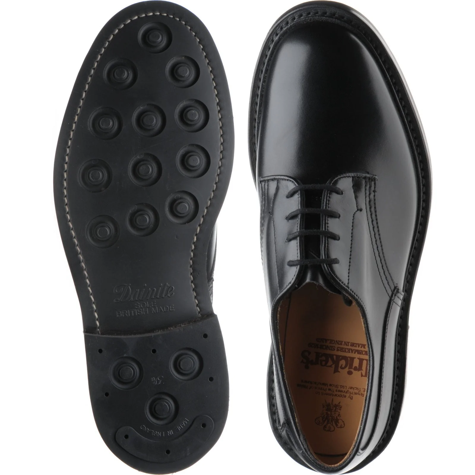 Trickers Woodstock (Rubber) mens rubber-soled Derby shoes in black calf - Image 3