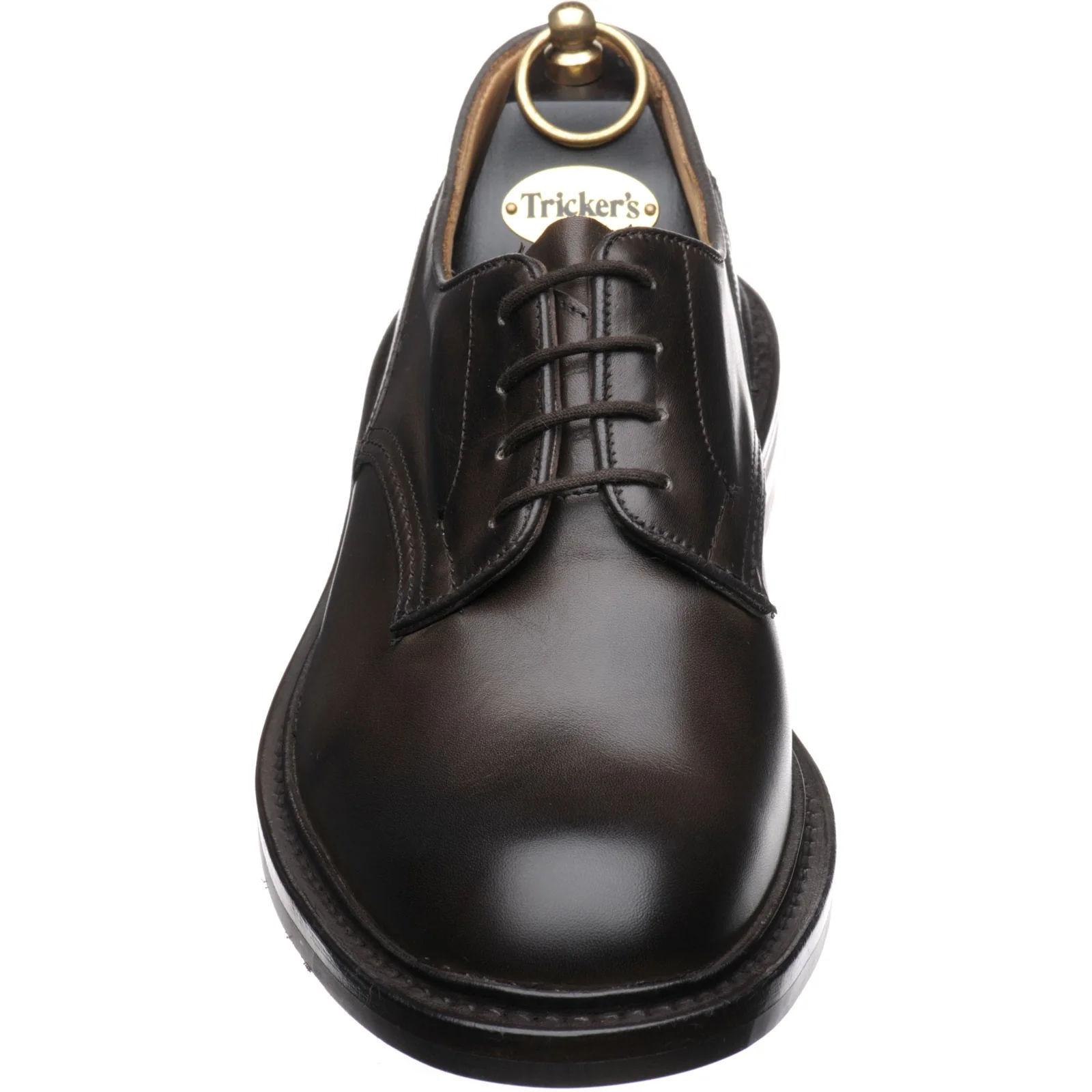 Trickers Woodstock (Rubber) mens rubber-soled Derby shoes in espresso calf - Image 2