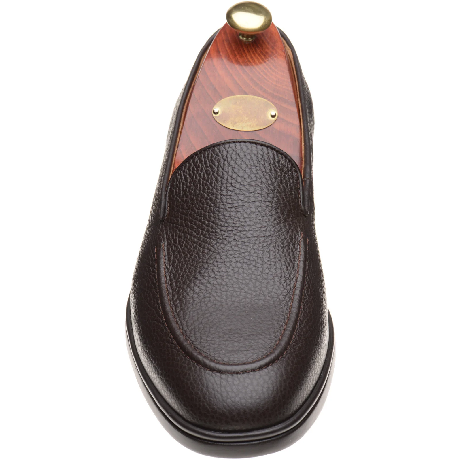 Wildsmith Model 1 mens rubber-soled loafers in dark brown grain - Image 2