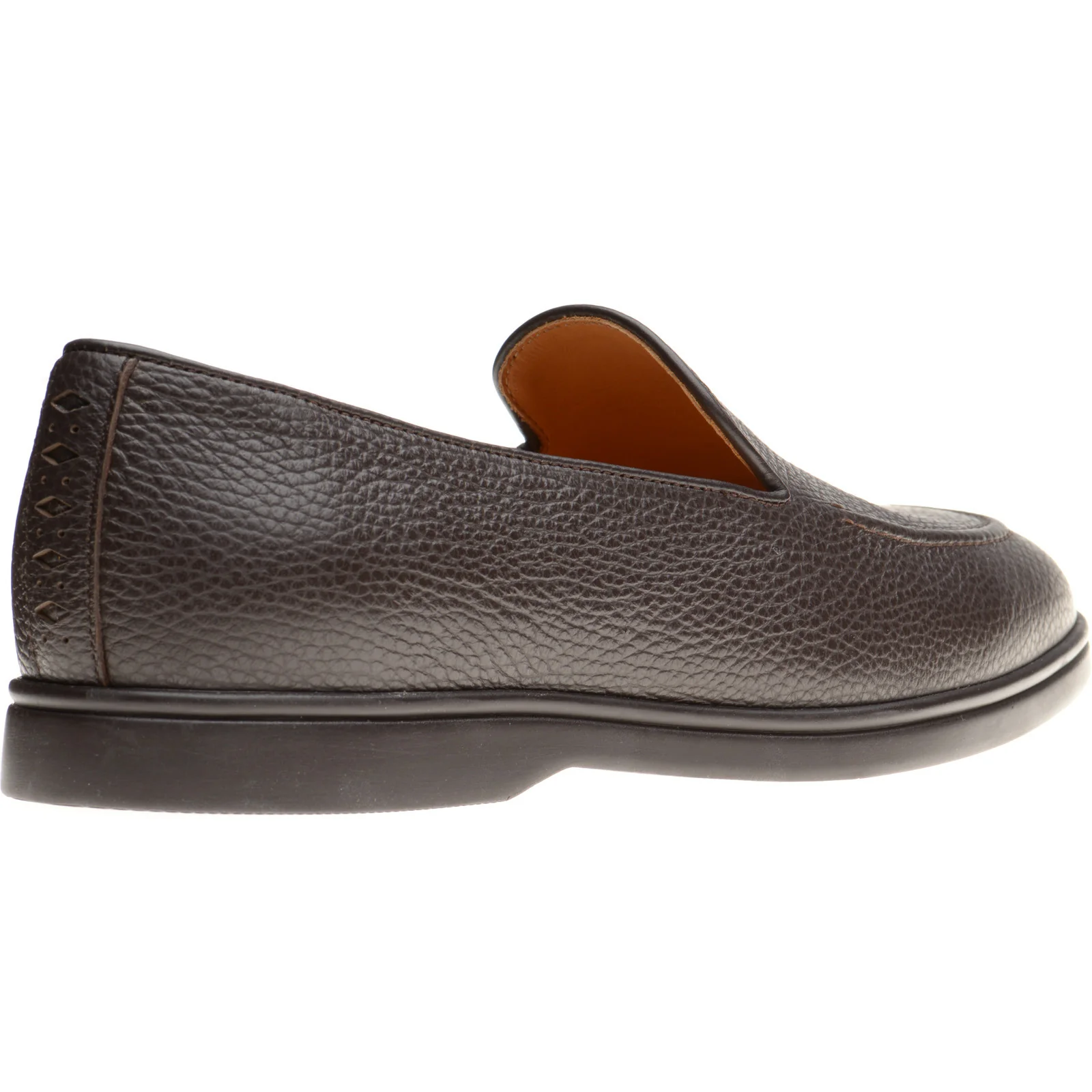Wildsmith Model 1 mens rubber-soled loafers in dark brown grain - Image 4