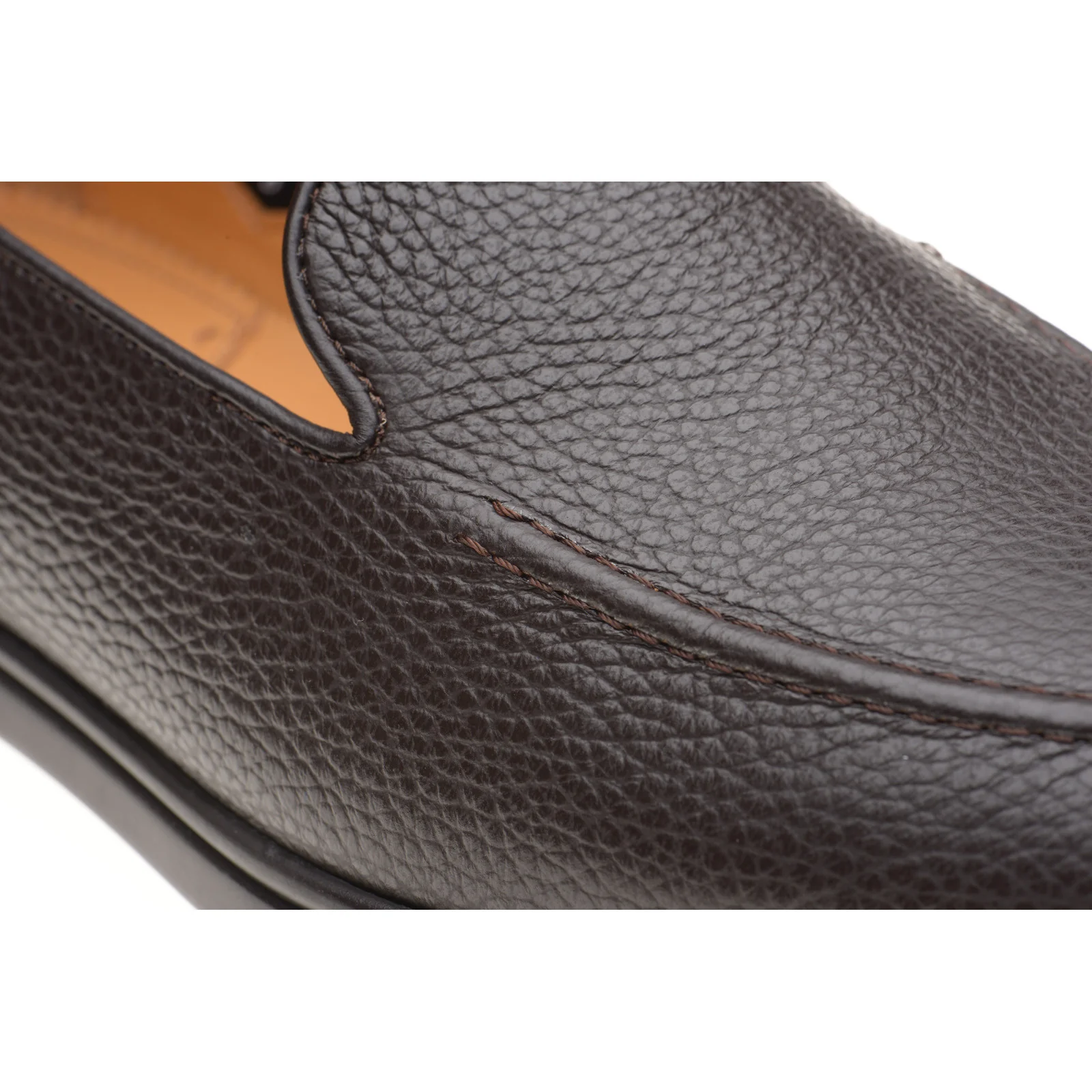 Wildsmith Model 1 mens rubber-soled loafers in dark brown grain - Image 5