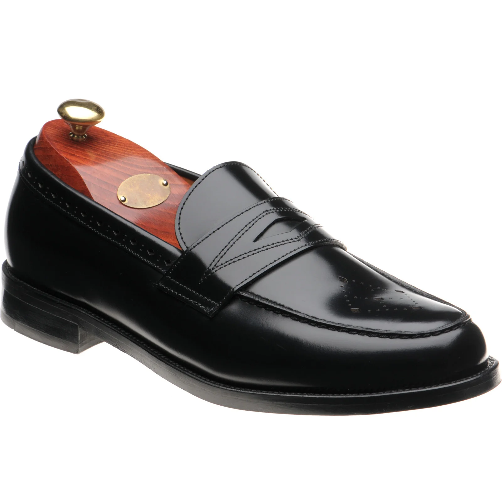 Wildsmith Model 110 mens two-tone rubber-soled loafers in black polished (second)