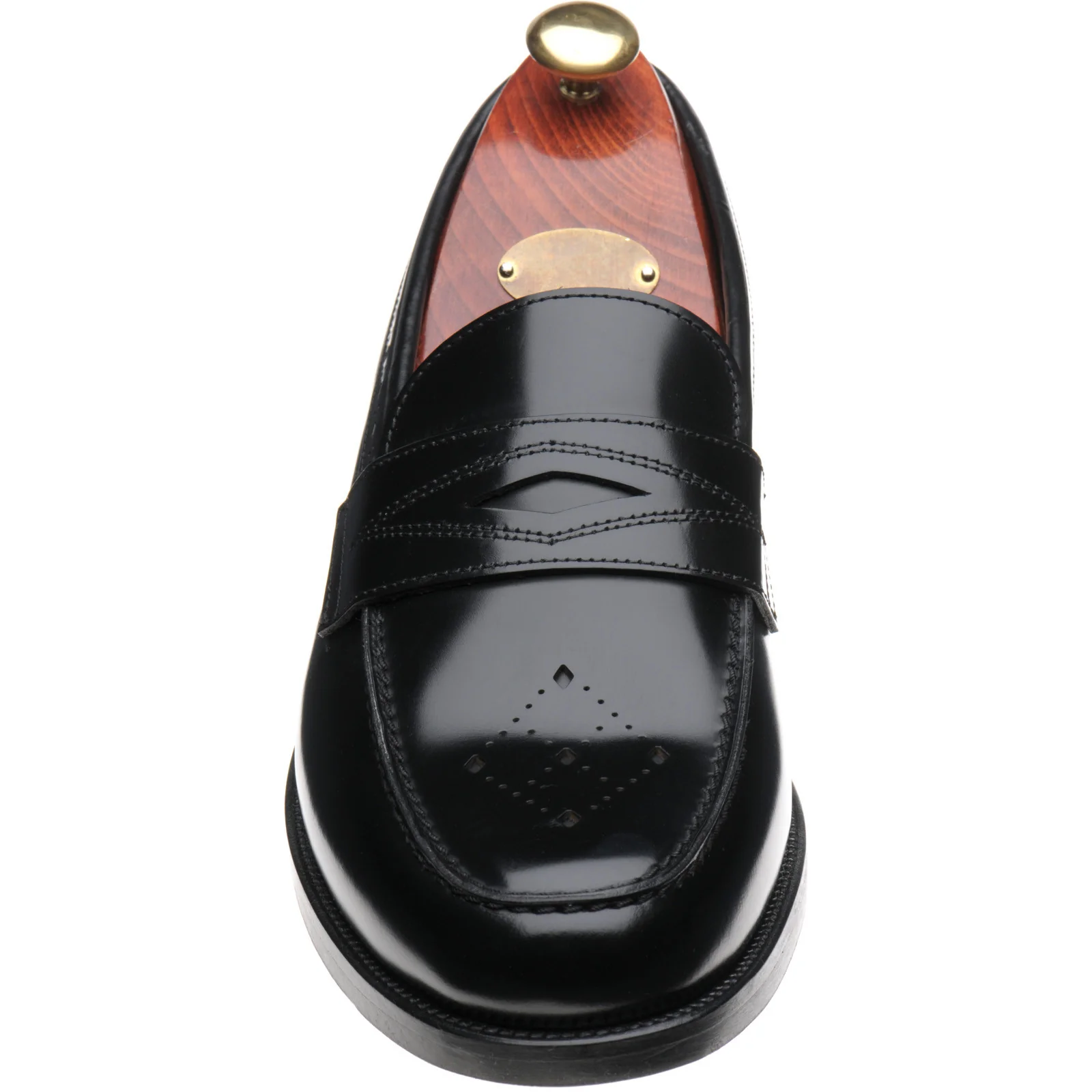 Wildsmith Model 110 mens two-tone rubber-soled loafers in black polished (second) - Image 2