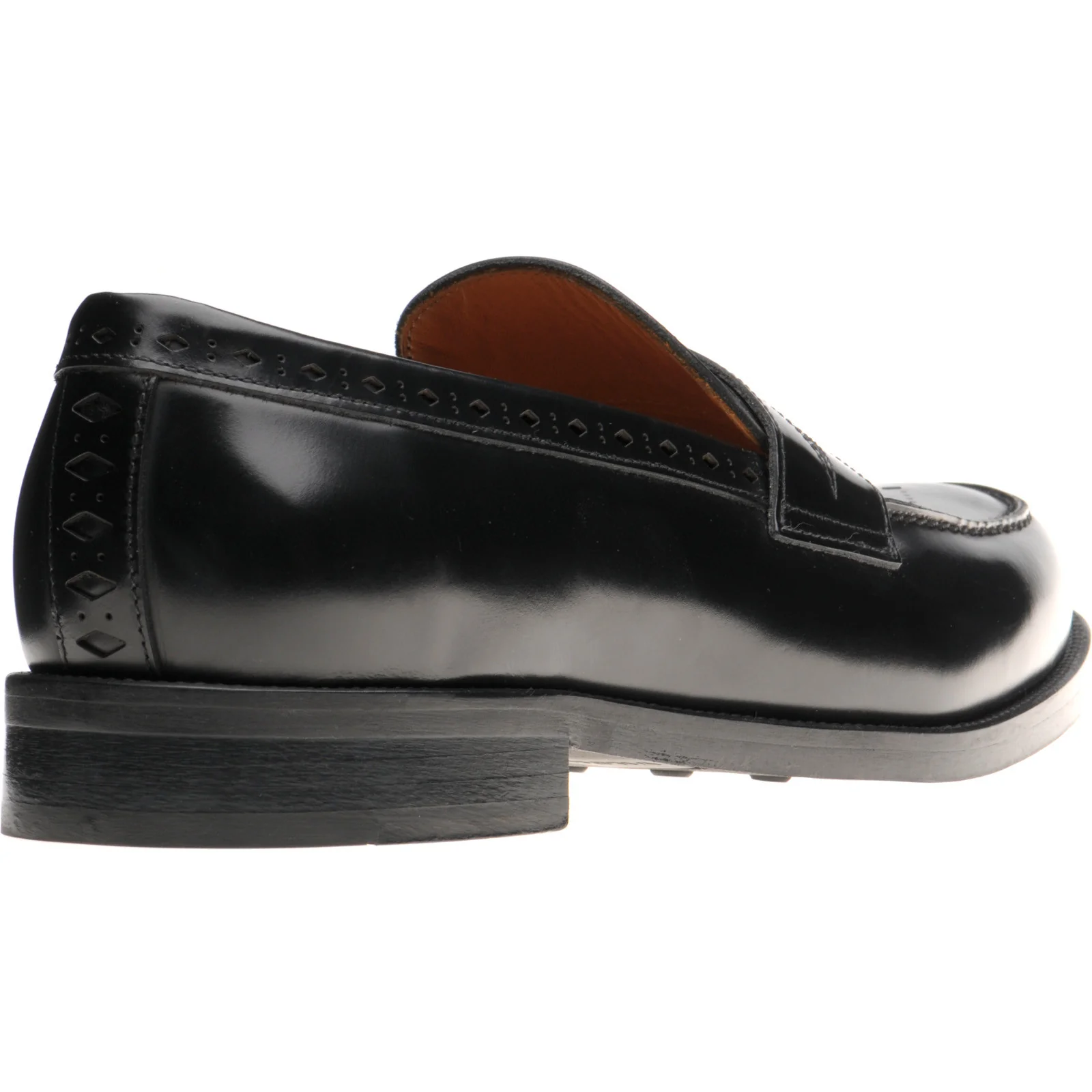 Wildsmith Model 110 mens two-tone rubber-soled loafers in black polished (second) - Image 4