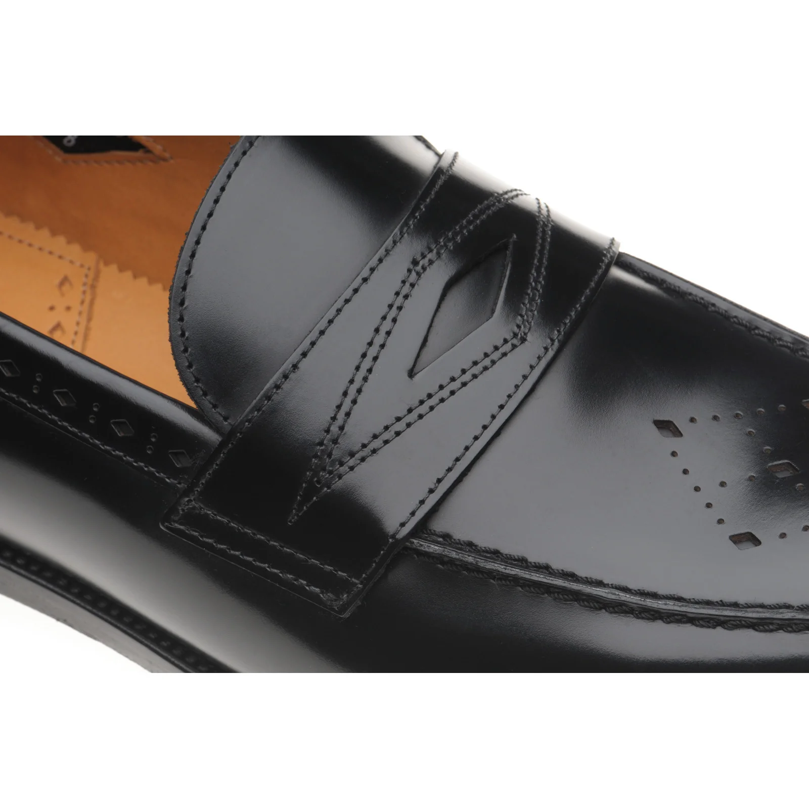 Wildsmith Model 110 mens two-tone rubber-soled loafers in black polished (second) - Image 5