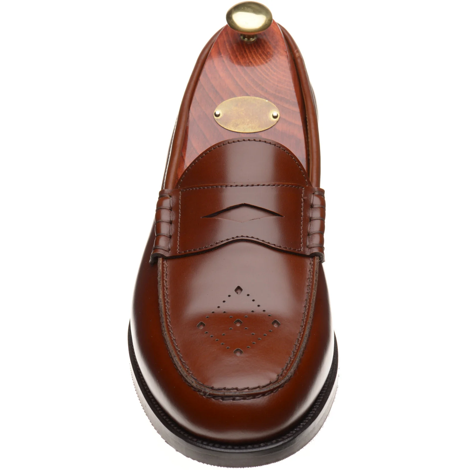 Wildsmith Model 111 mens rubber-soled loafers in cognac polished - Image 2