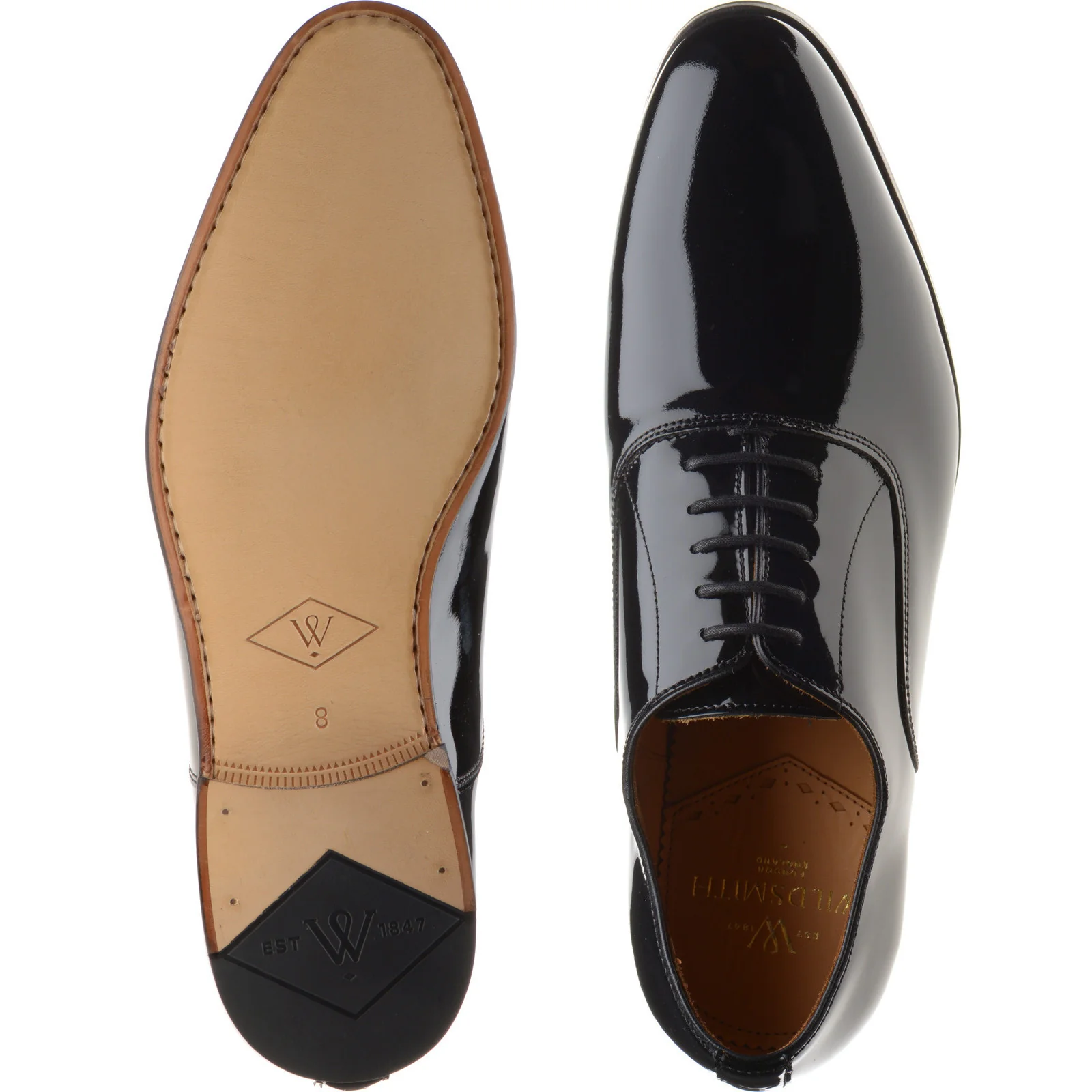 Wildsmith Model 16 mens Oxfords in black patent - Image 3