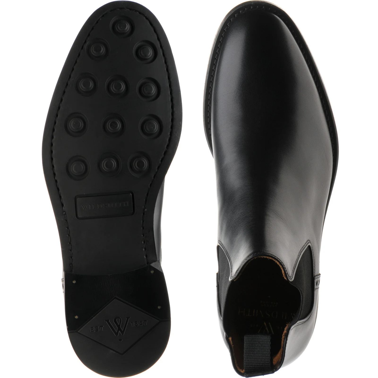 Wildsmith Model 170 mens rubber-soled Chelsea boots in black calf (second) - Image 3