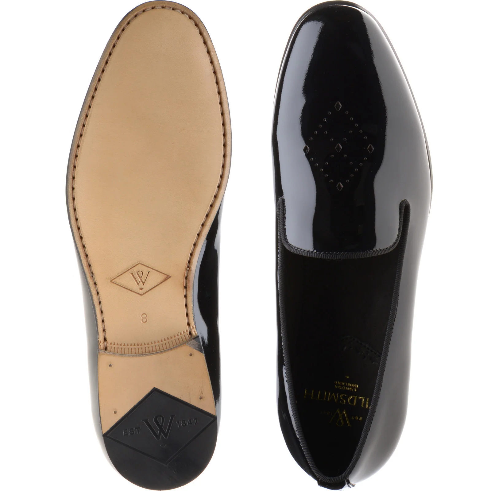 Wildsmith Model 2 mens house shoes in black patent - Image 3