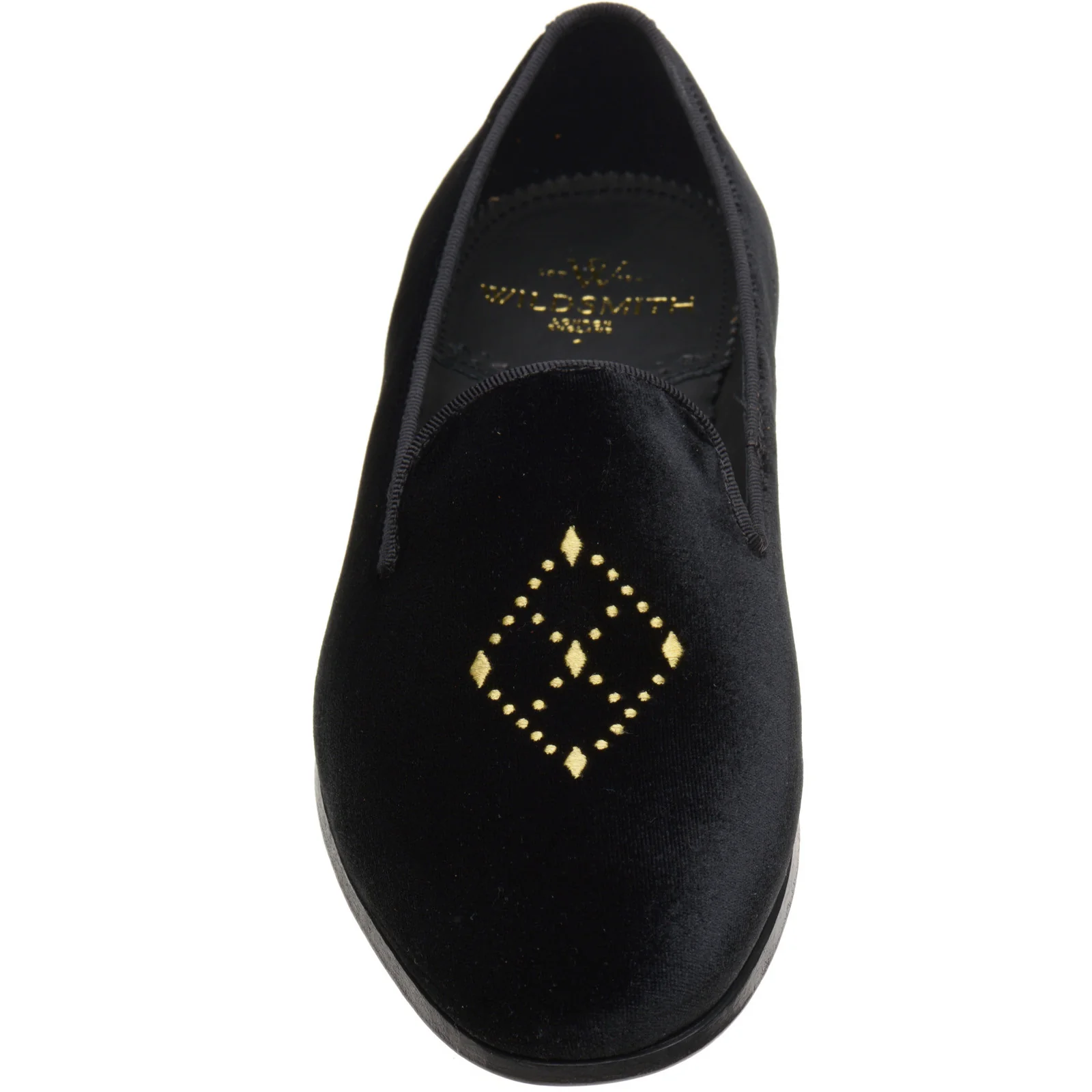Wildsmith Model 2 mens house shoes in black velvet - Image 2