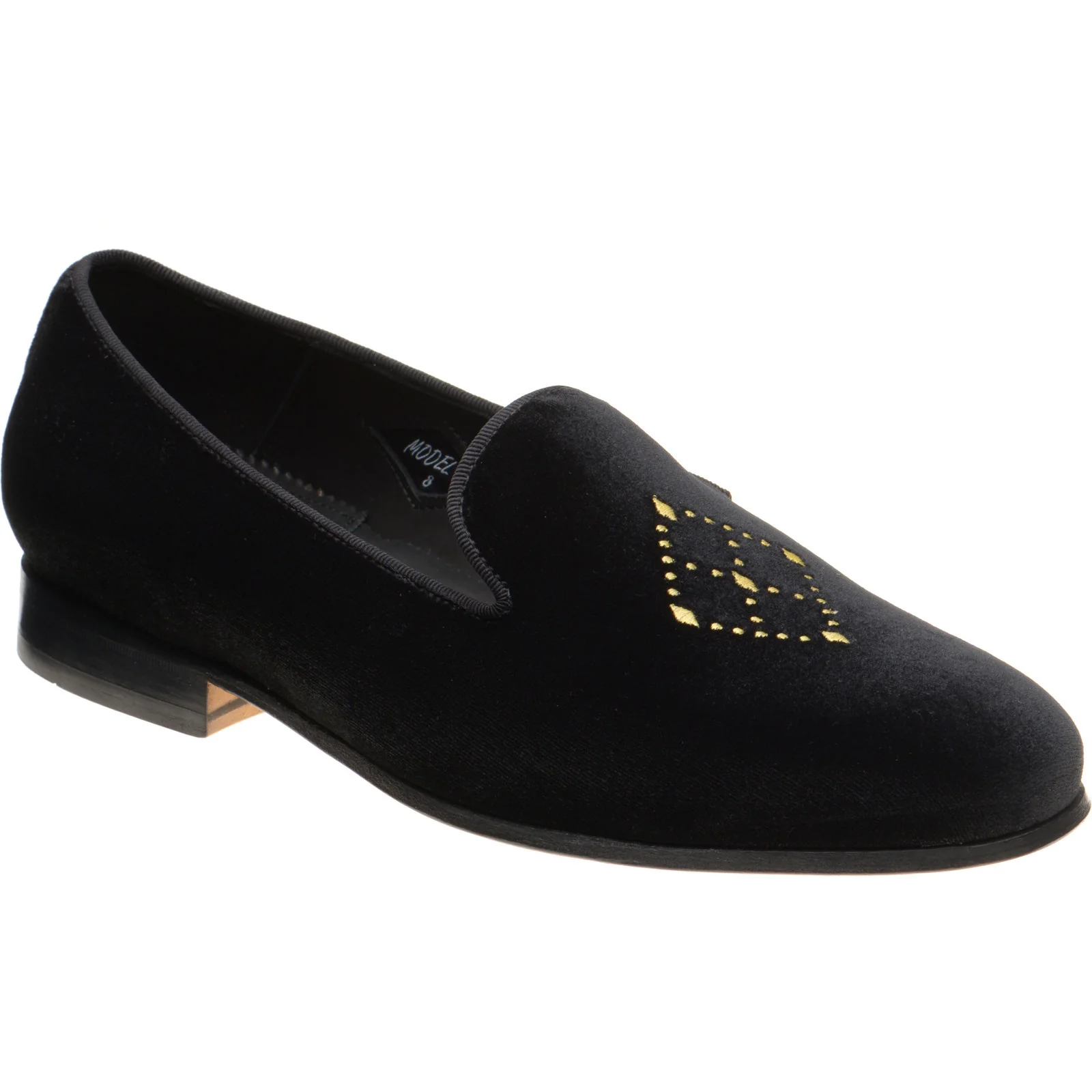 Wildsmith Model 2 mens house shoes in black velvet (second)