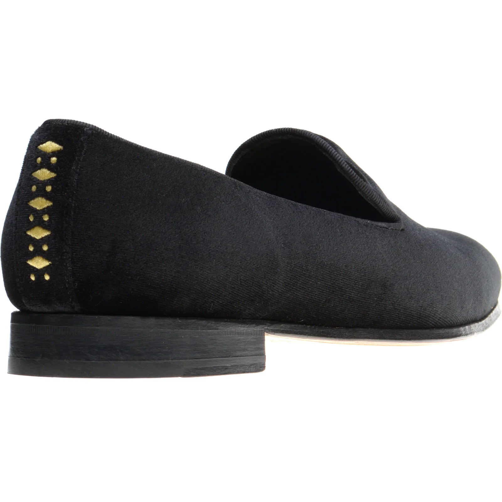 Wildsmith Model 2 mens house shoes in black velvet (second) - Image 4