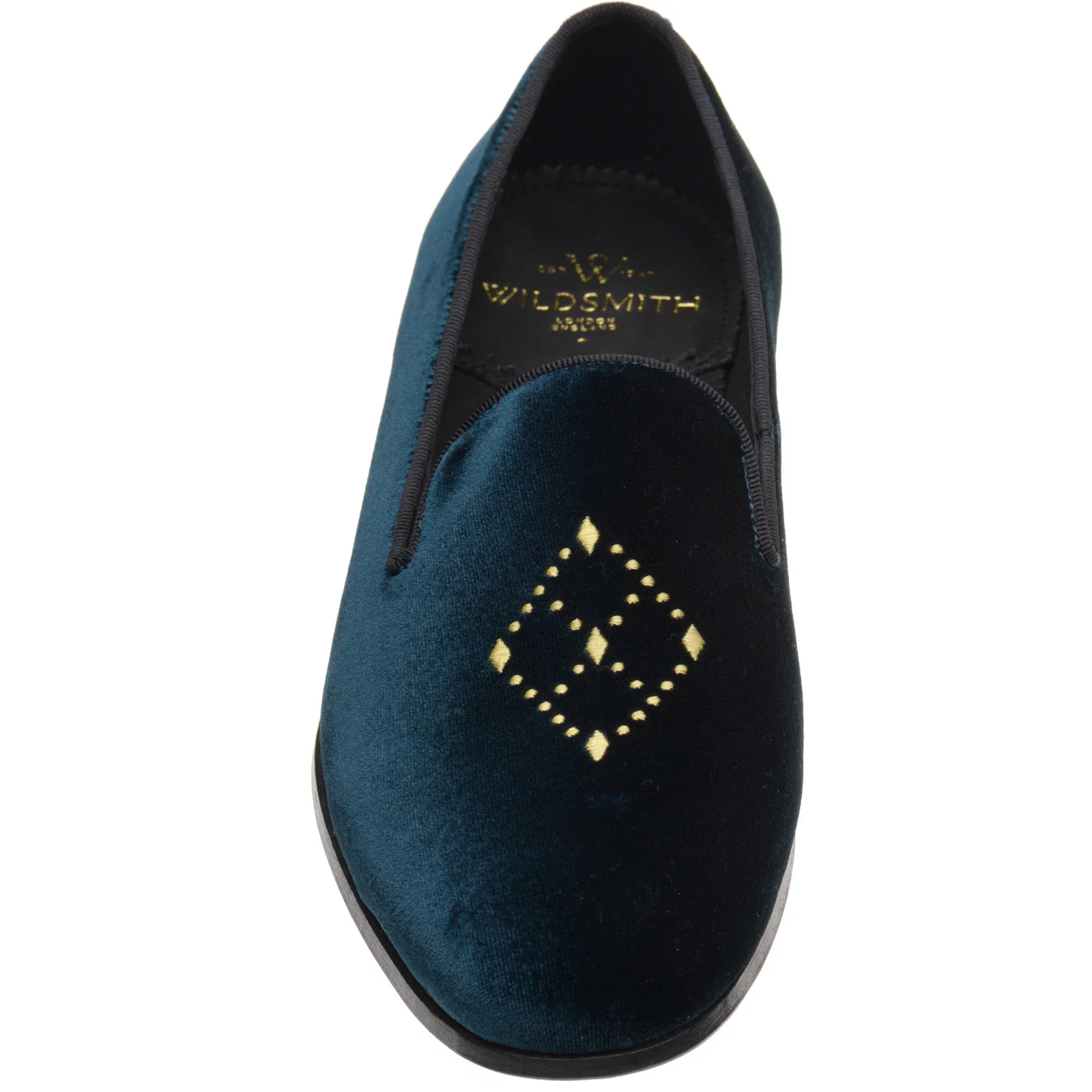 Wildsmith Model 2 mens house shoes in emerald velvet - Image 2