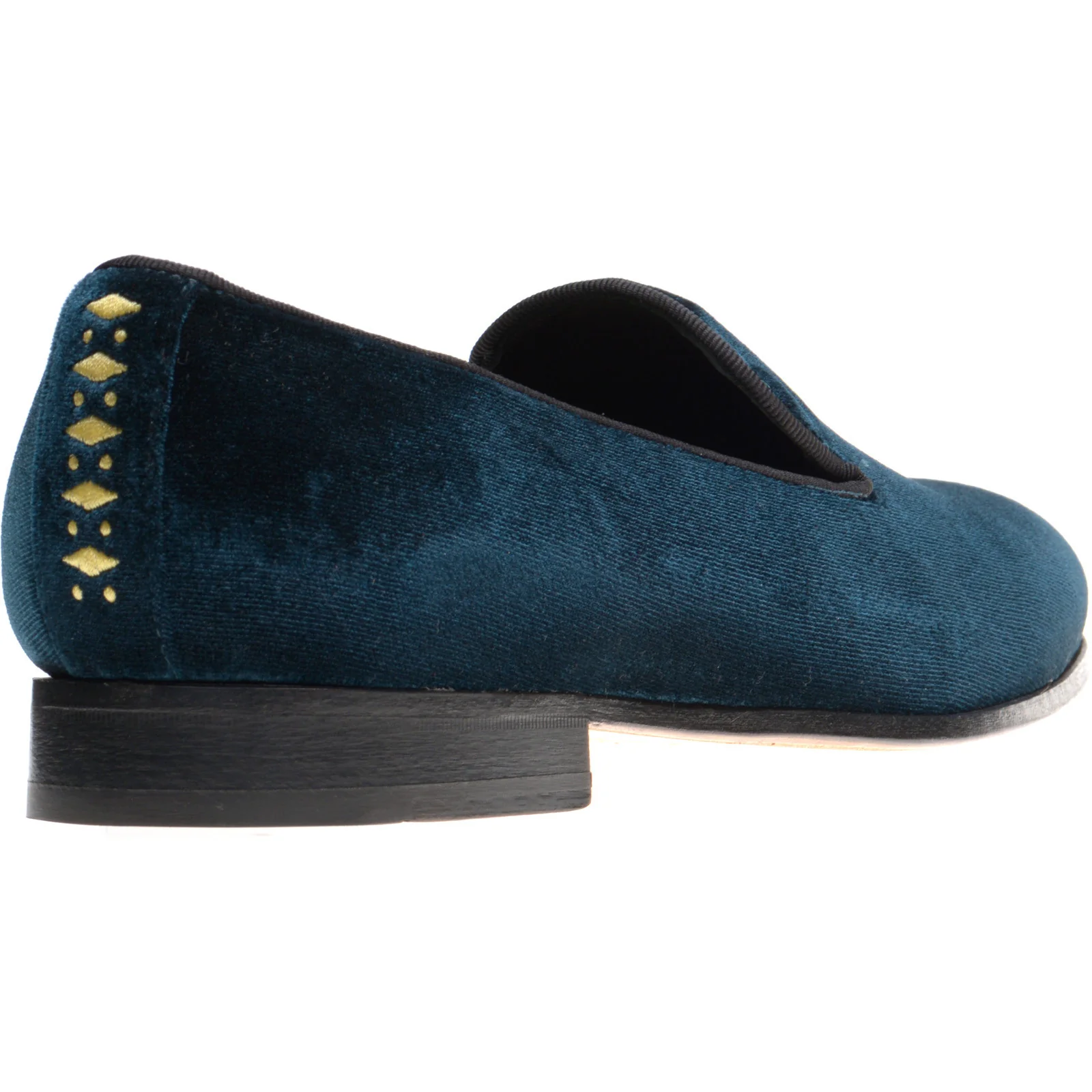 Wildsmith Model 2 mens house shoes in emerald velvet - Image 4