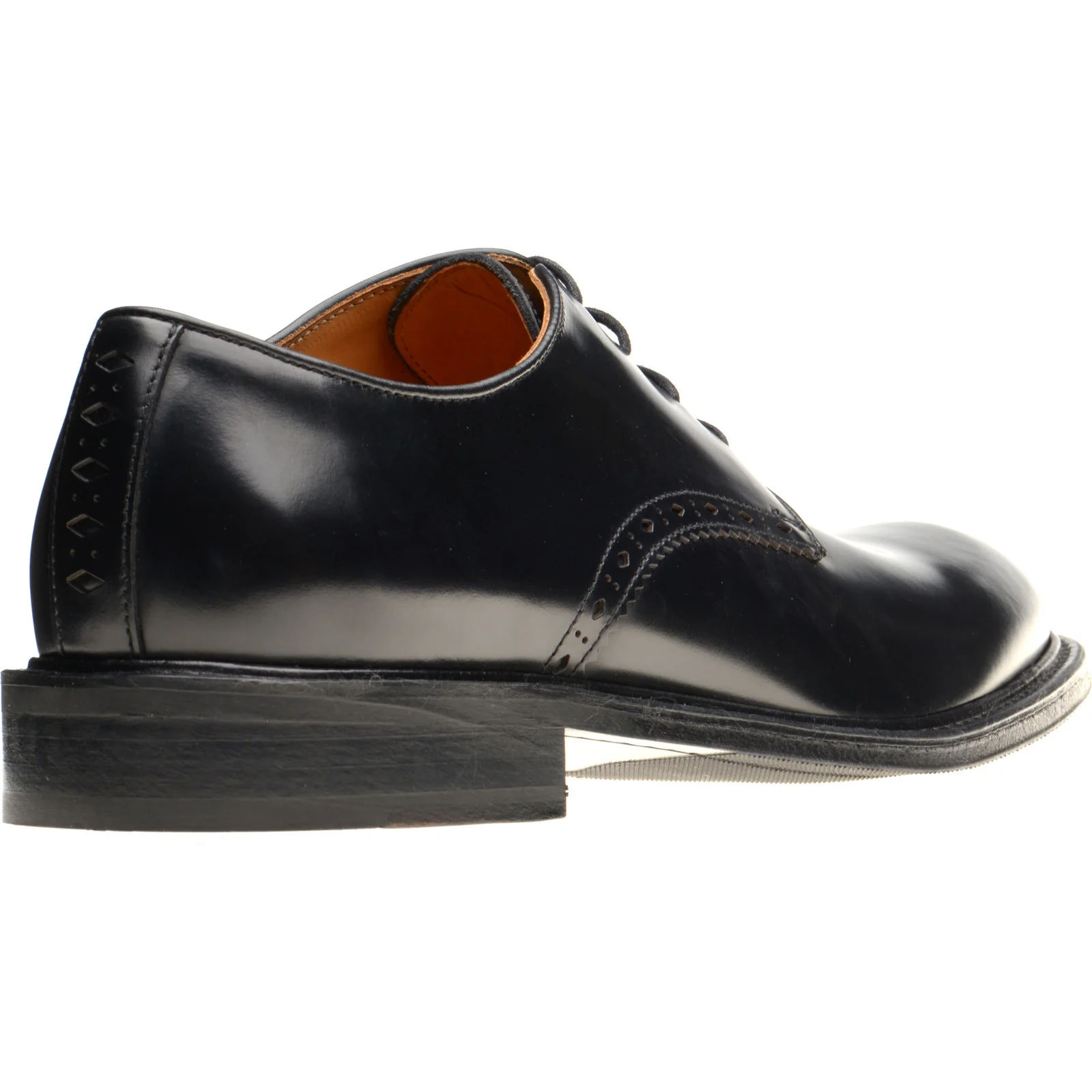 Wildsmith Model 26 mens rubber-soled Derby shoes in black polished - Image 4