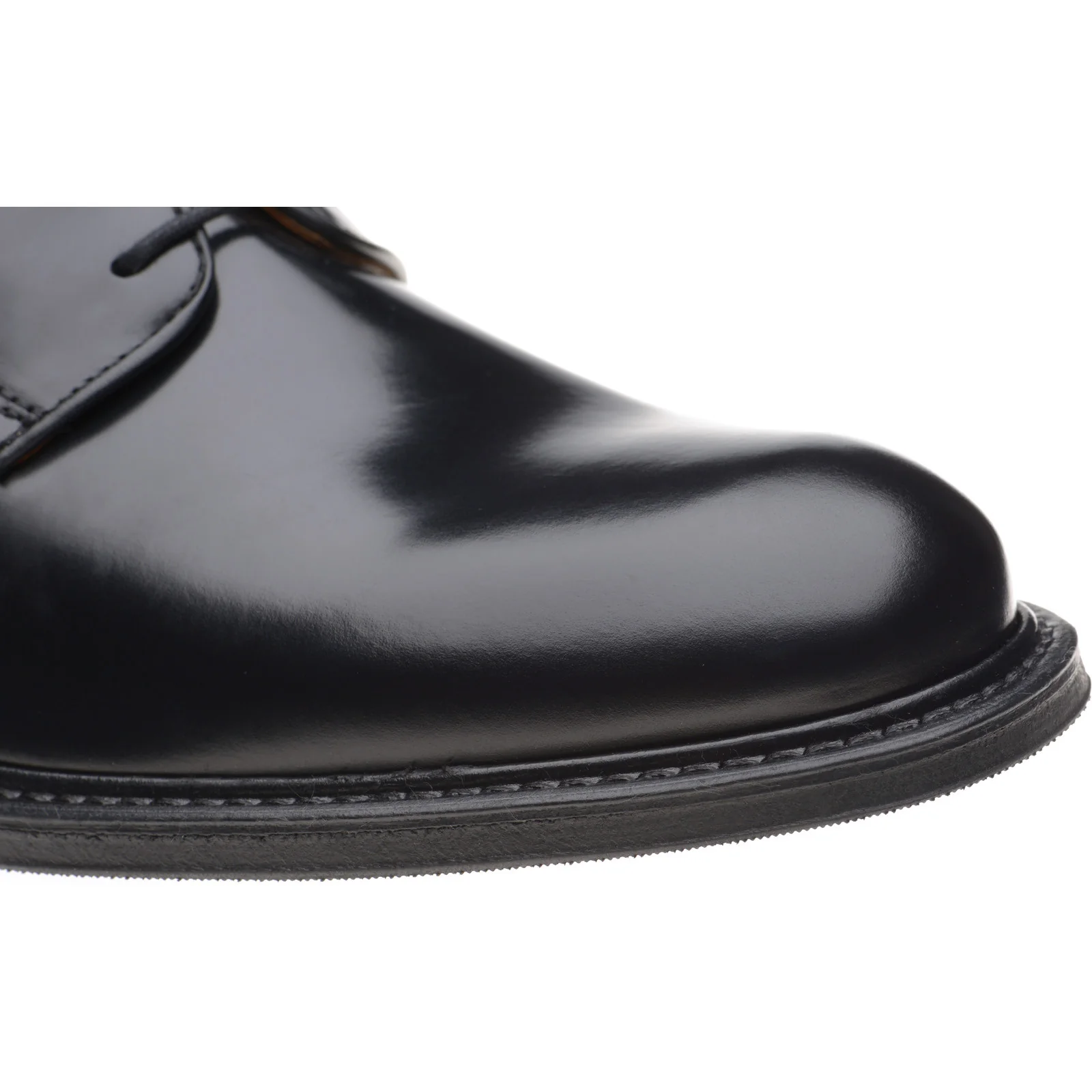 Wildsmith Model 26 mens rubber-soled Derby shoes in black polished - Image 5