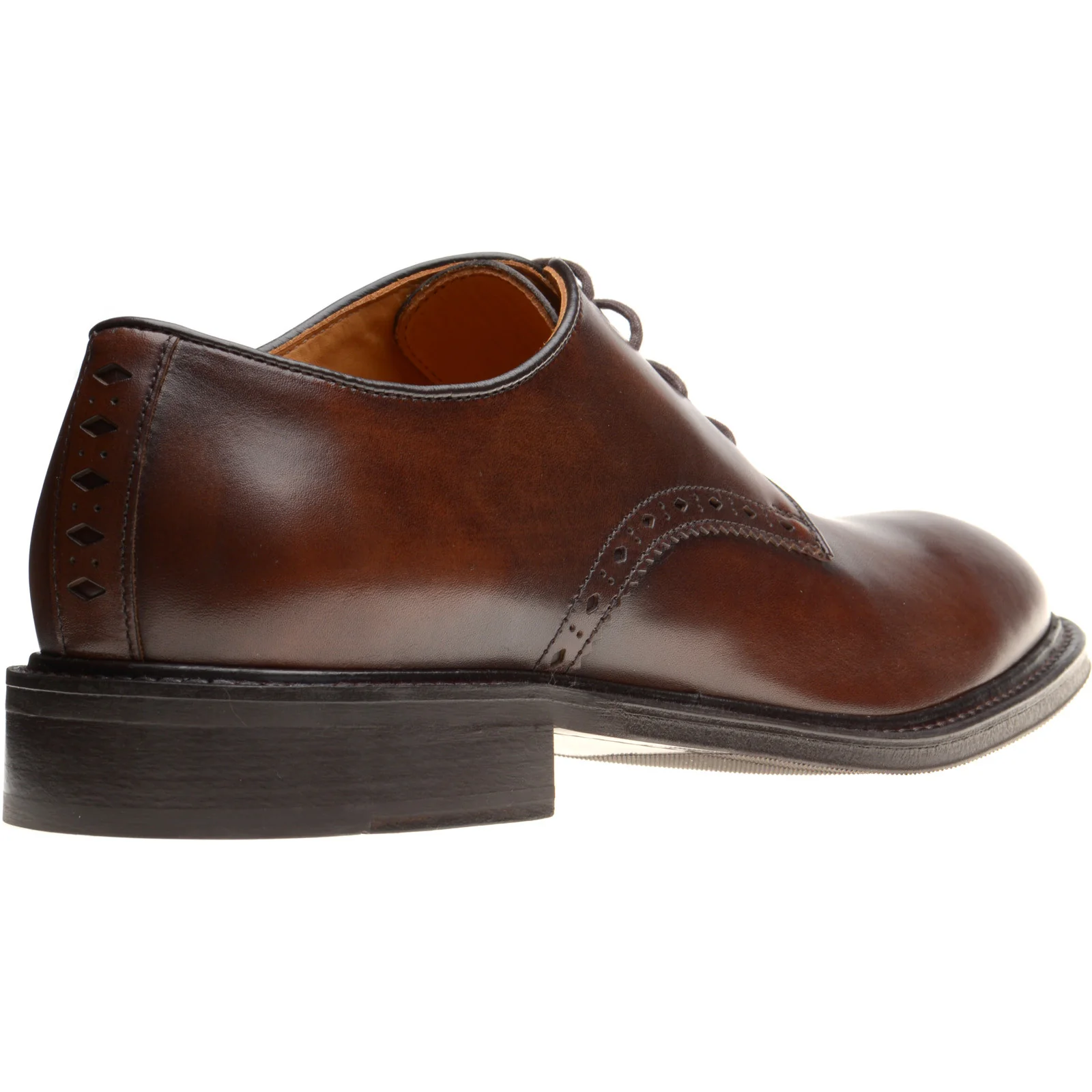 Wildsmith Model 26 mens rubber-soled Derby shoes in dark brown calf - Image 4