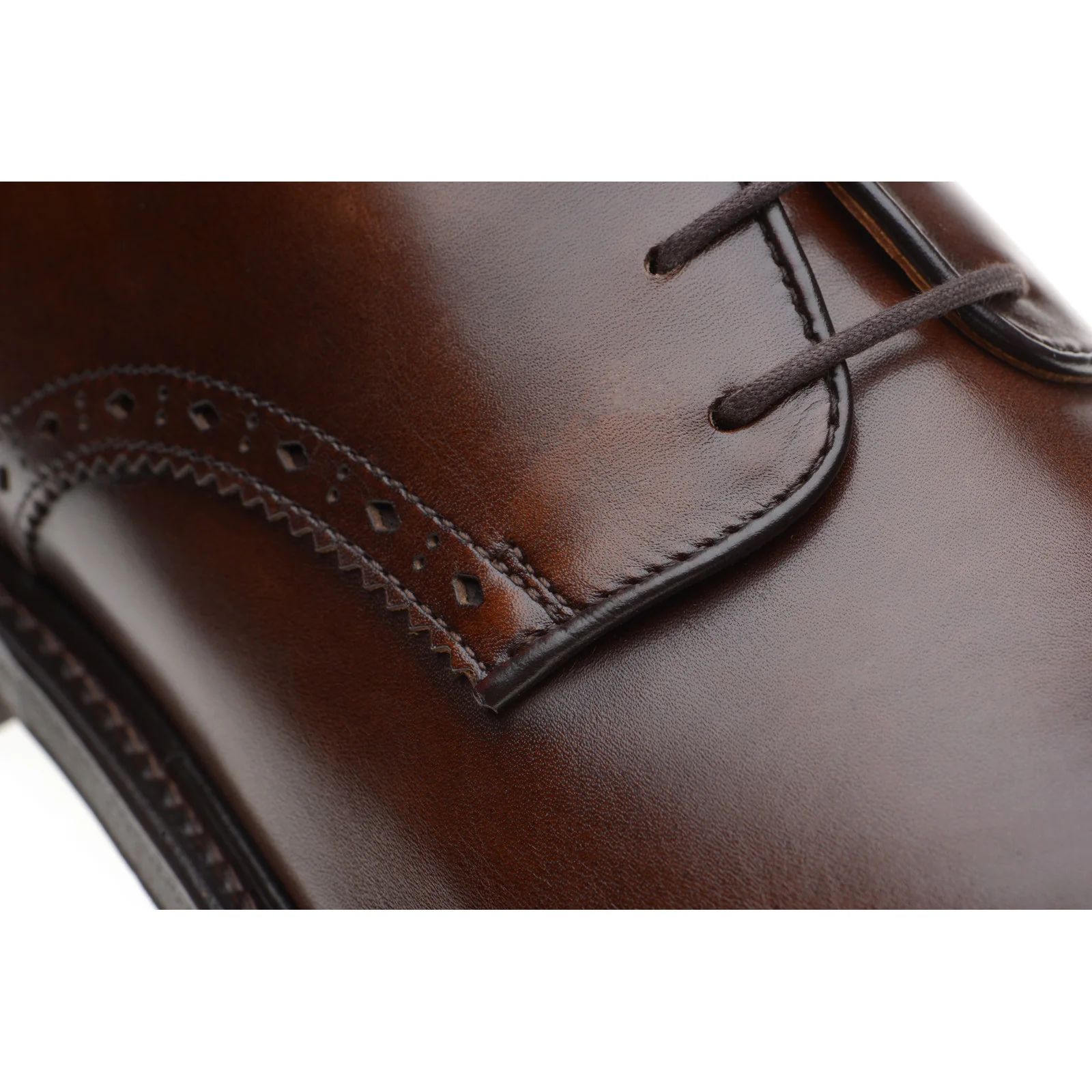 Wildsmith Model 26 mens rubber-soled Derby shoes in dark brown calf - Image 5