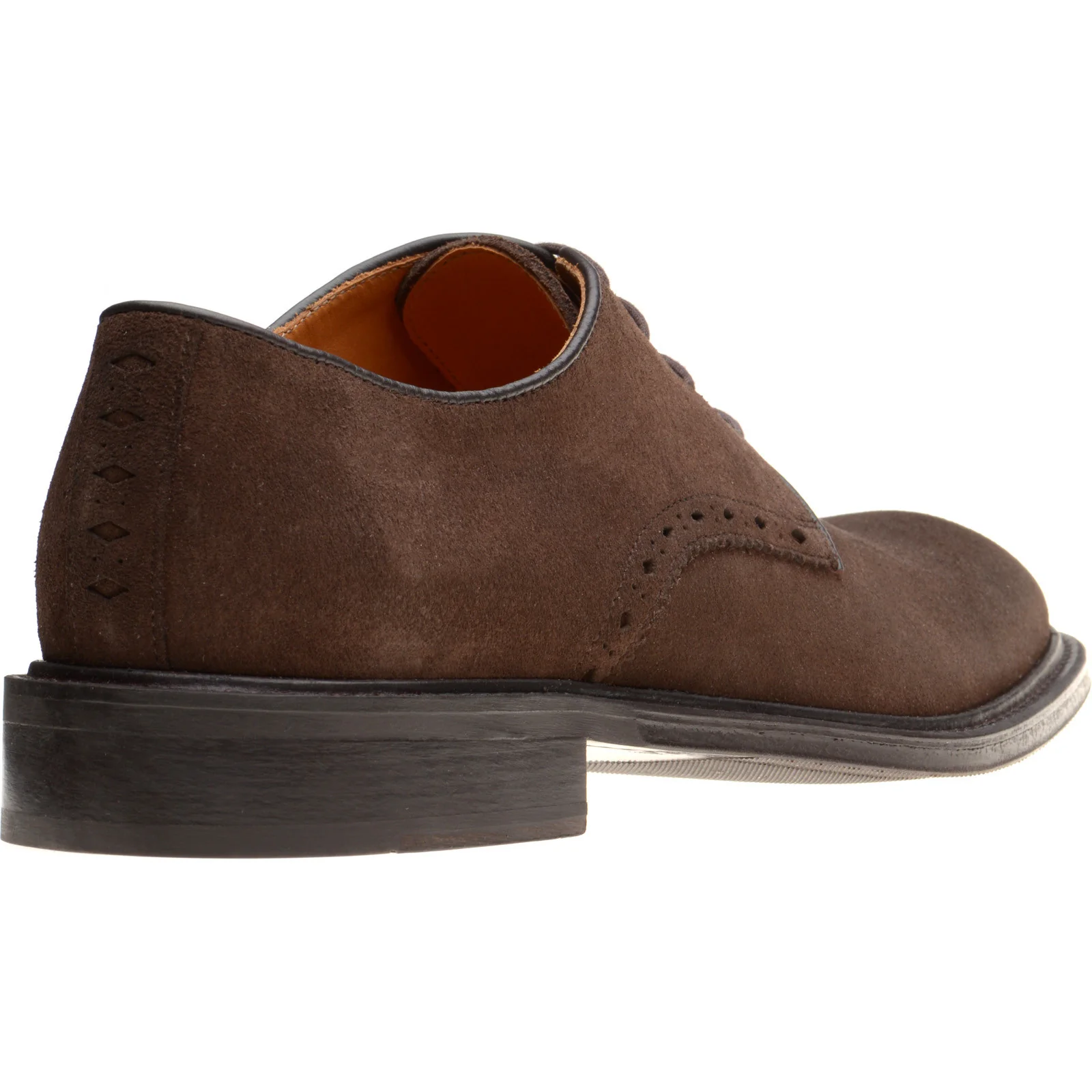 Wildsmith Model 26 mens rubber-soled Derby shoes in dark brown suede (second) - Image 4