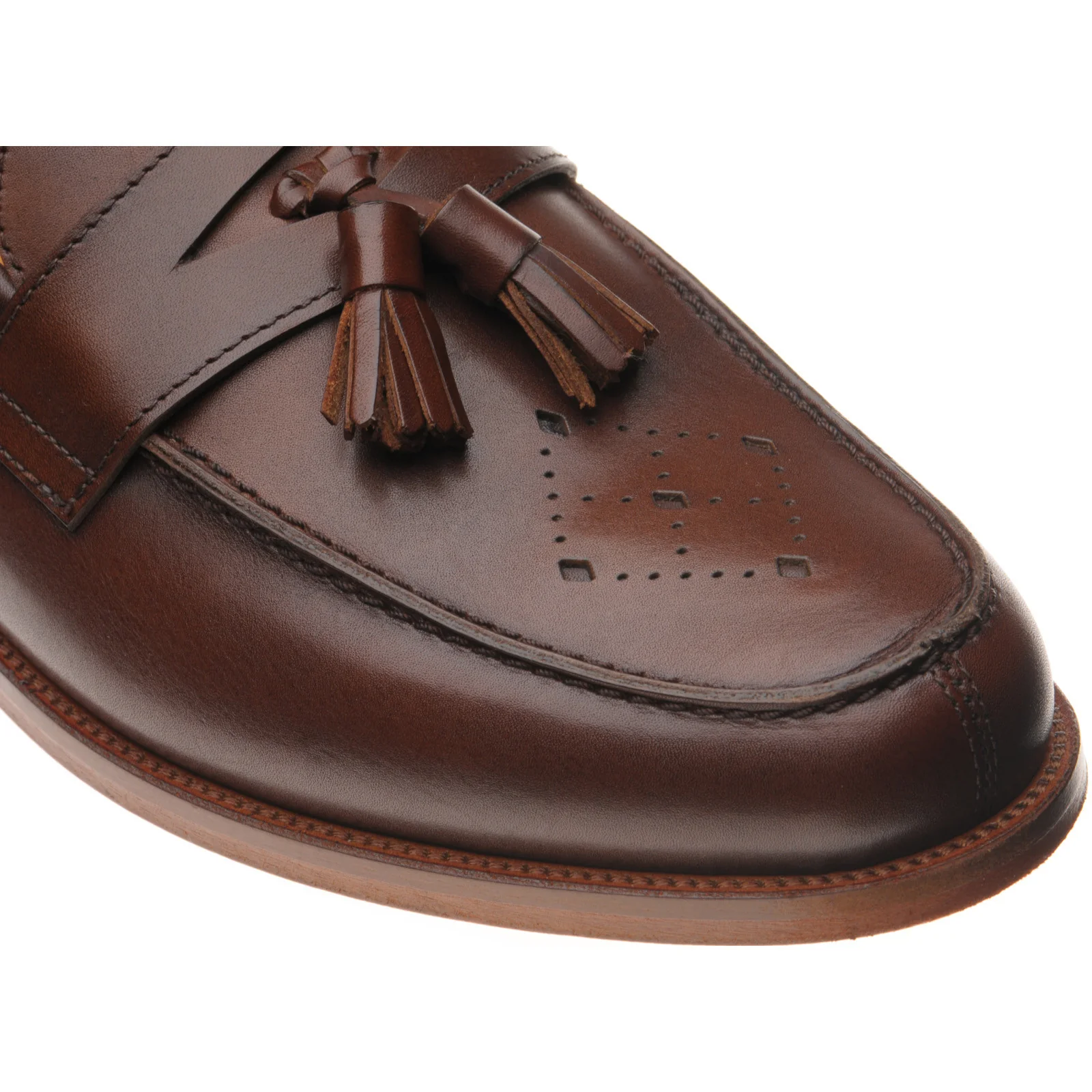 Wildsmith Model 27 mens tasselled loafers in cognac calf (second) - Image 5