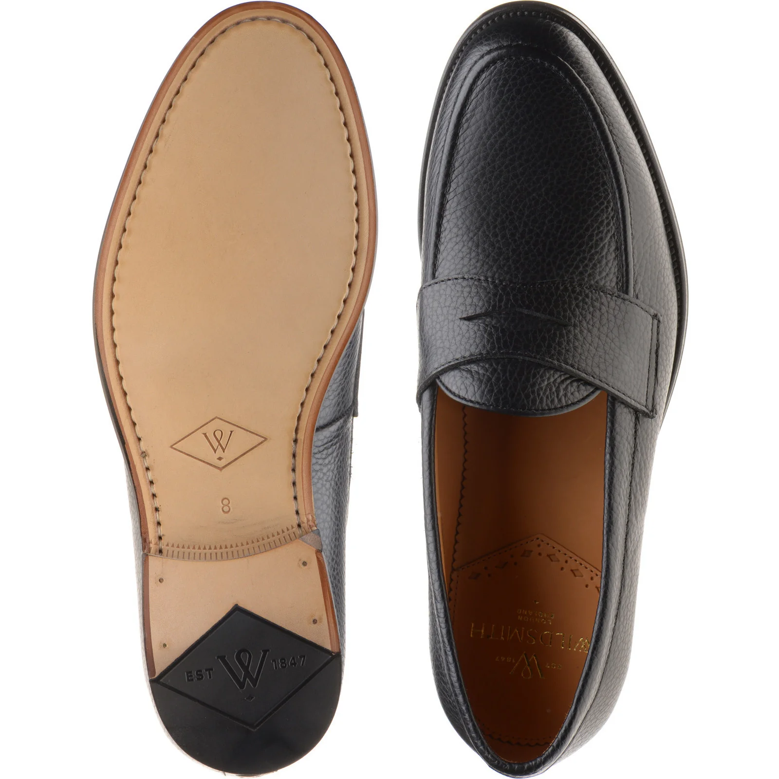 Wildsmith Model 31 mens loafers in black grain - Image 3