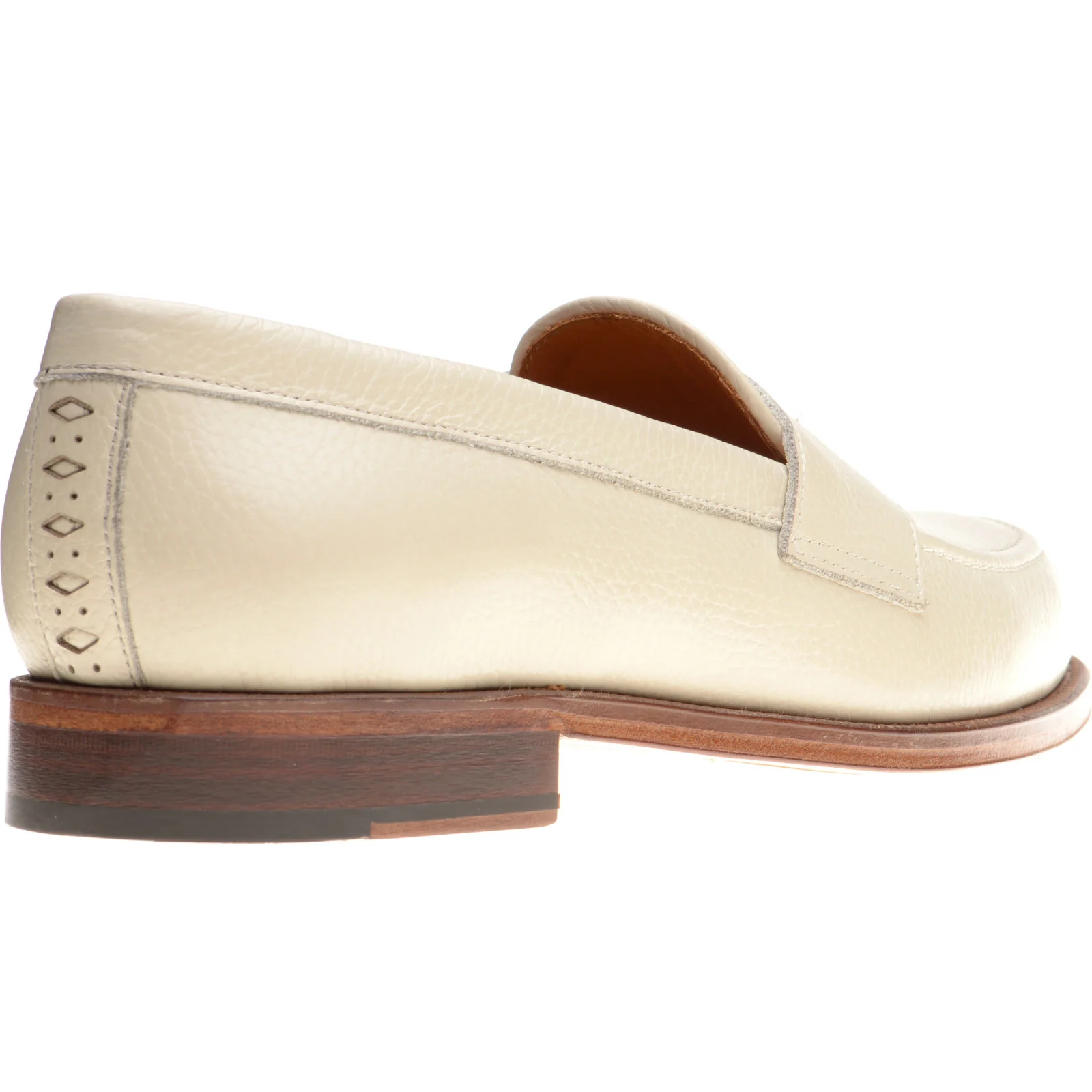 Wildsmith Model 31 mens loafers in off white grain - Image 4