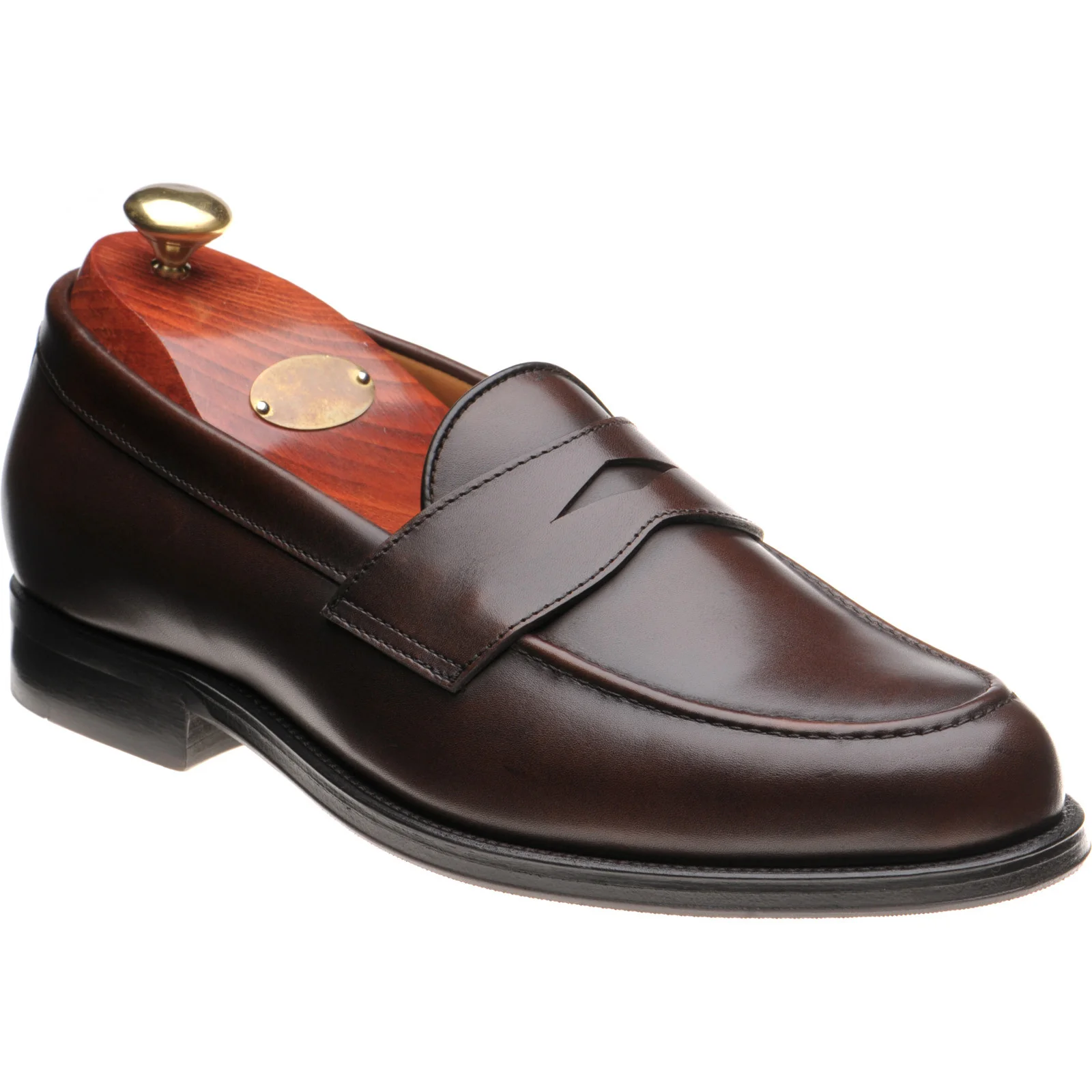 Wildsmith Model 31 mens rubber-soled loafers in dark brown calf (second)