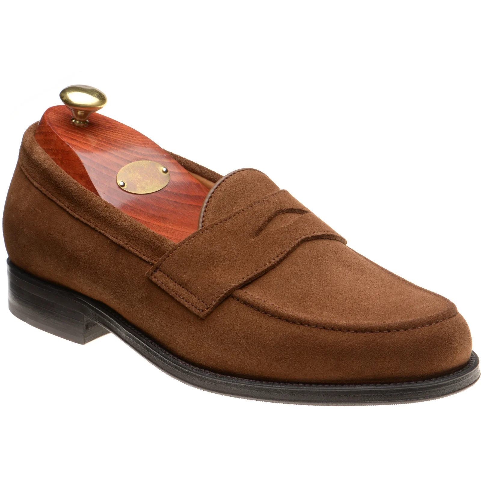 Wildsmith Model 31 Rubber mens rubber-soled loafers in tobacco suede (second)