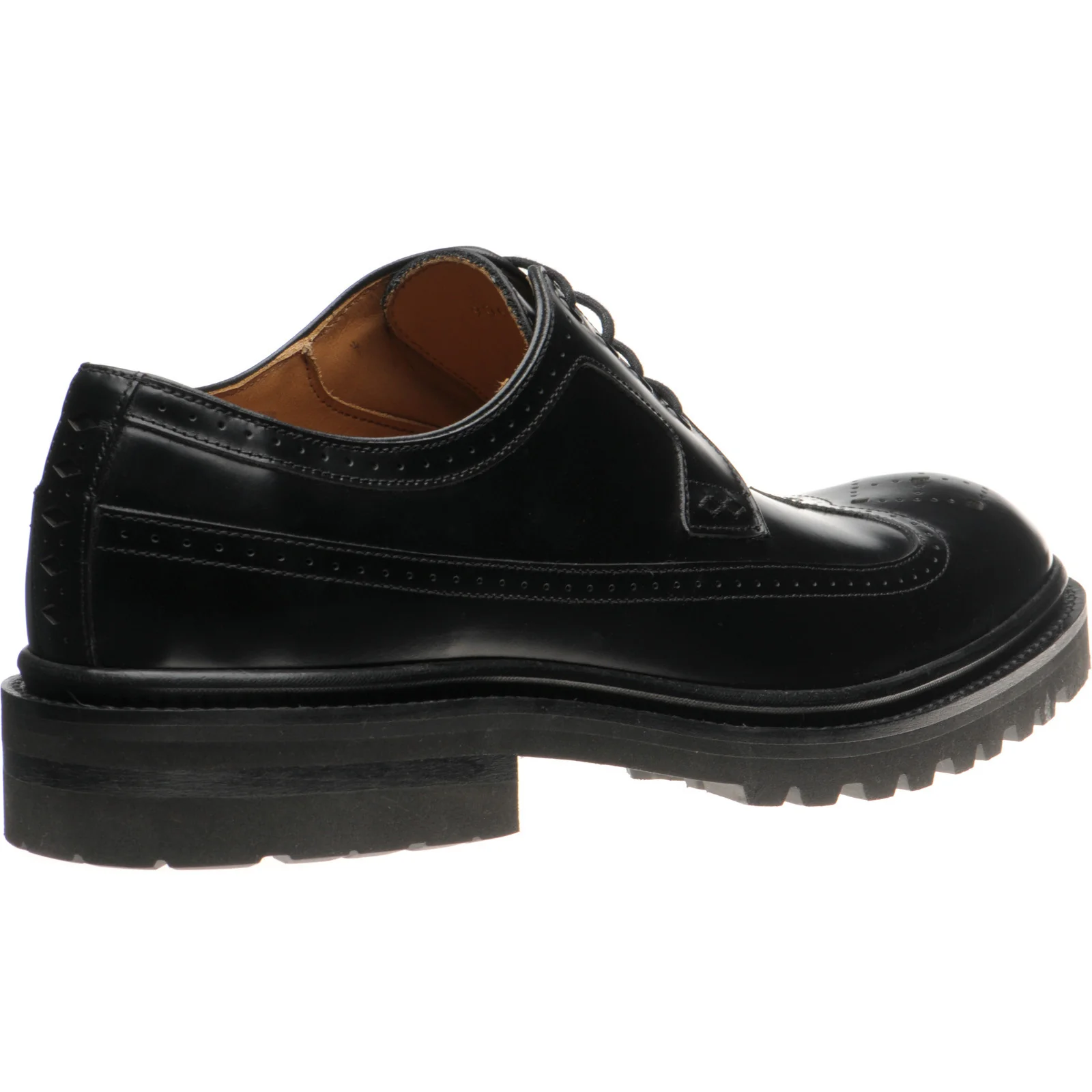 Wildsmith Model 43 mens rubber-soled brogues in black polished (second) - Image 4