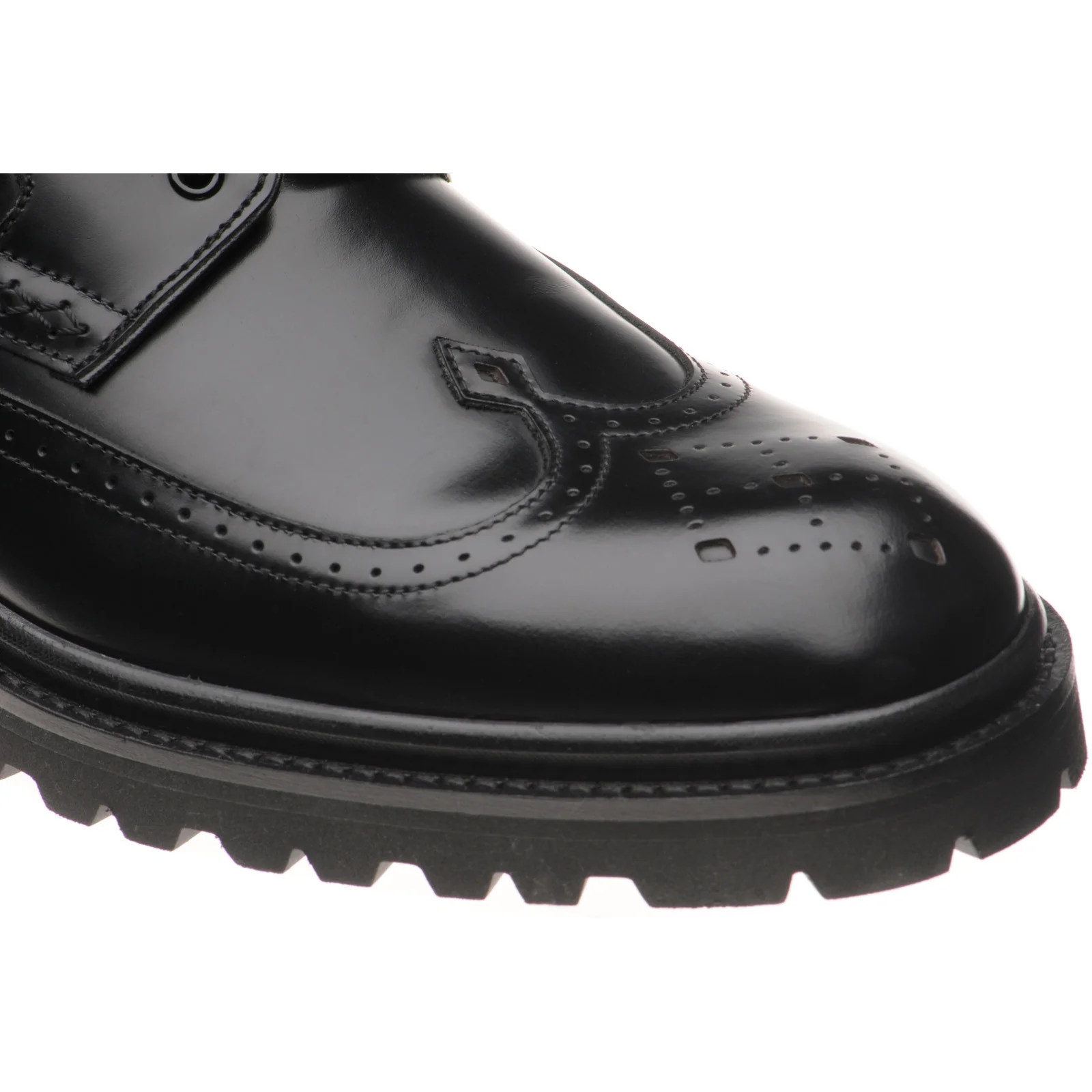 Wildsmith Model 43 mens rubber-soled brogues in black polished (second) - Image 5