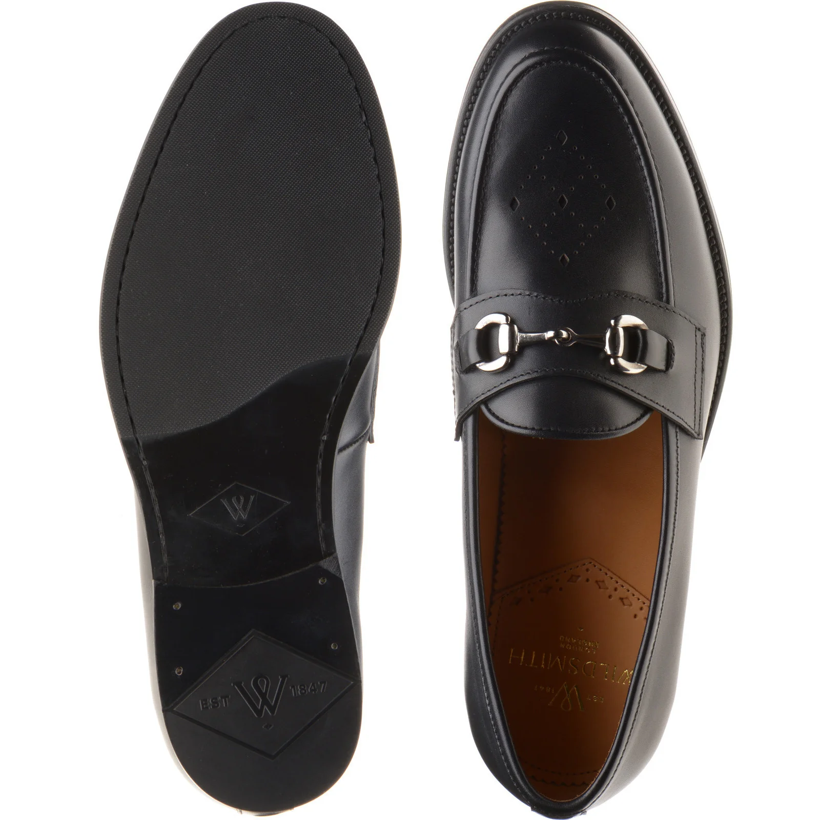 Wildsmith Model 51 mens rubber-soled loafers in black calf - Image 3