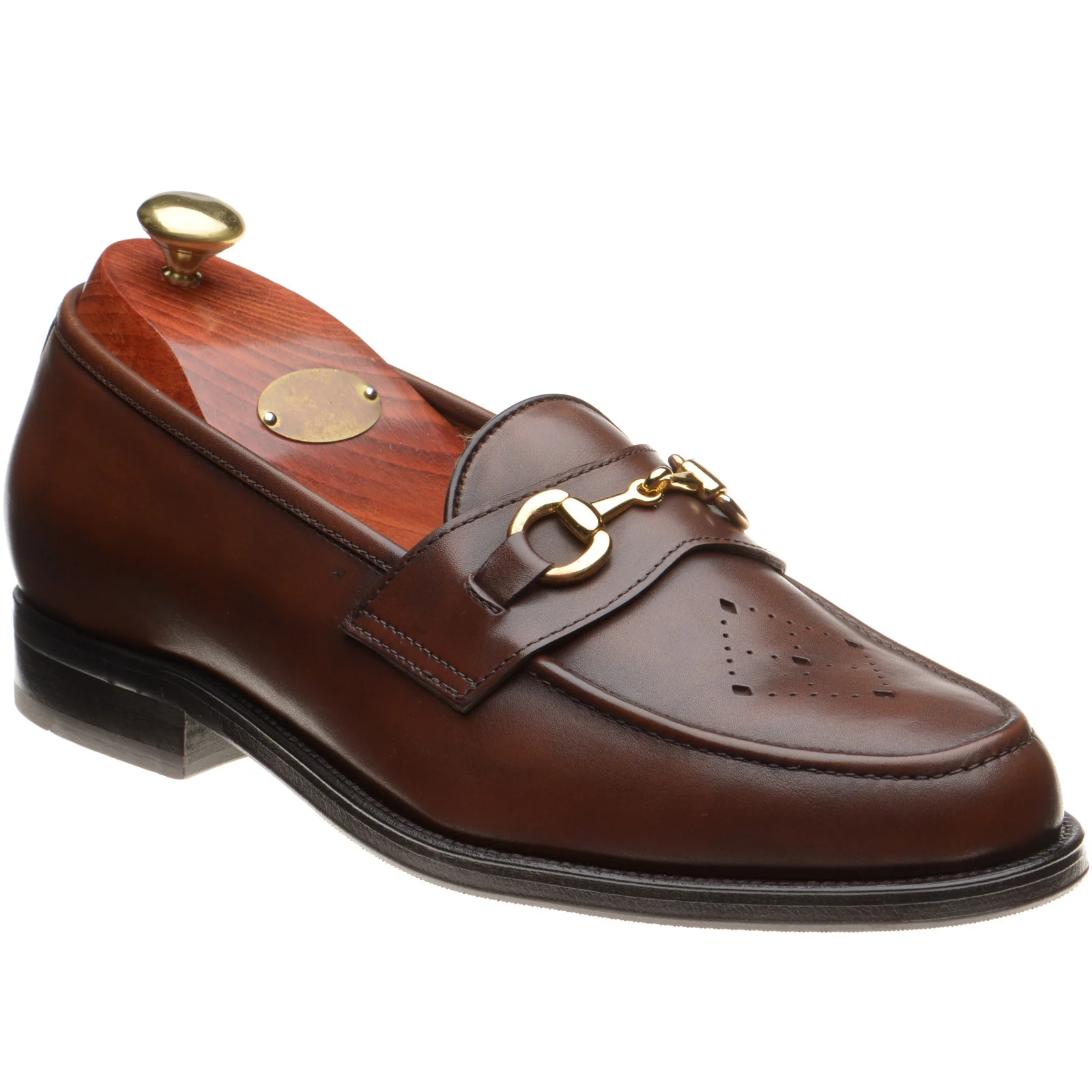 Wildsmith Model 51 mens rubber-soled loafers in cognac calf