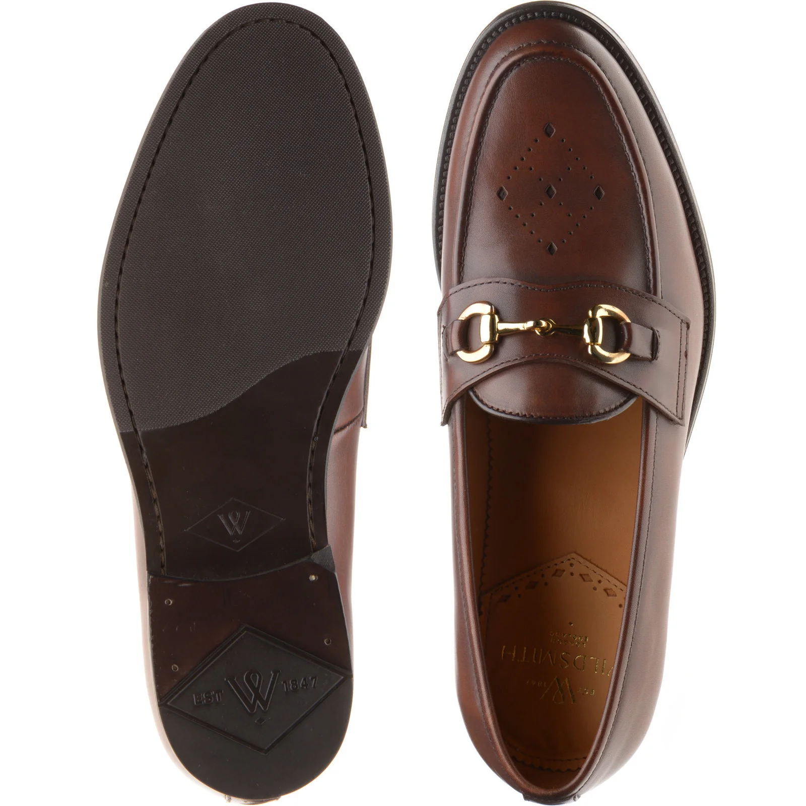 Wildsmith Model 51 mens rubber-soled loafers in cognac calf - Image 3