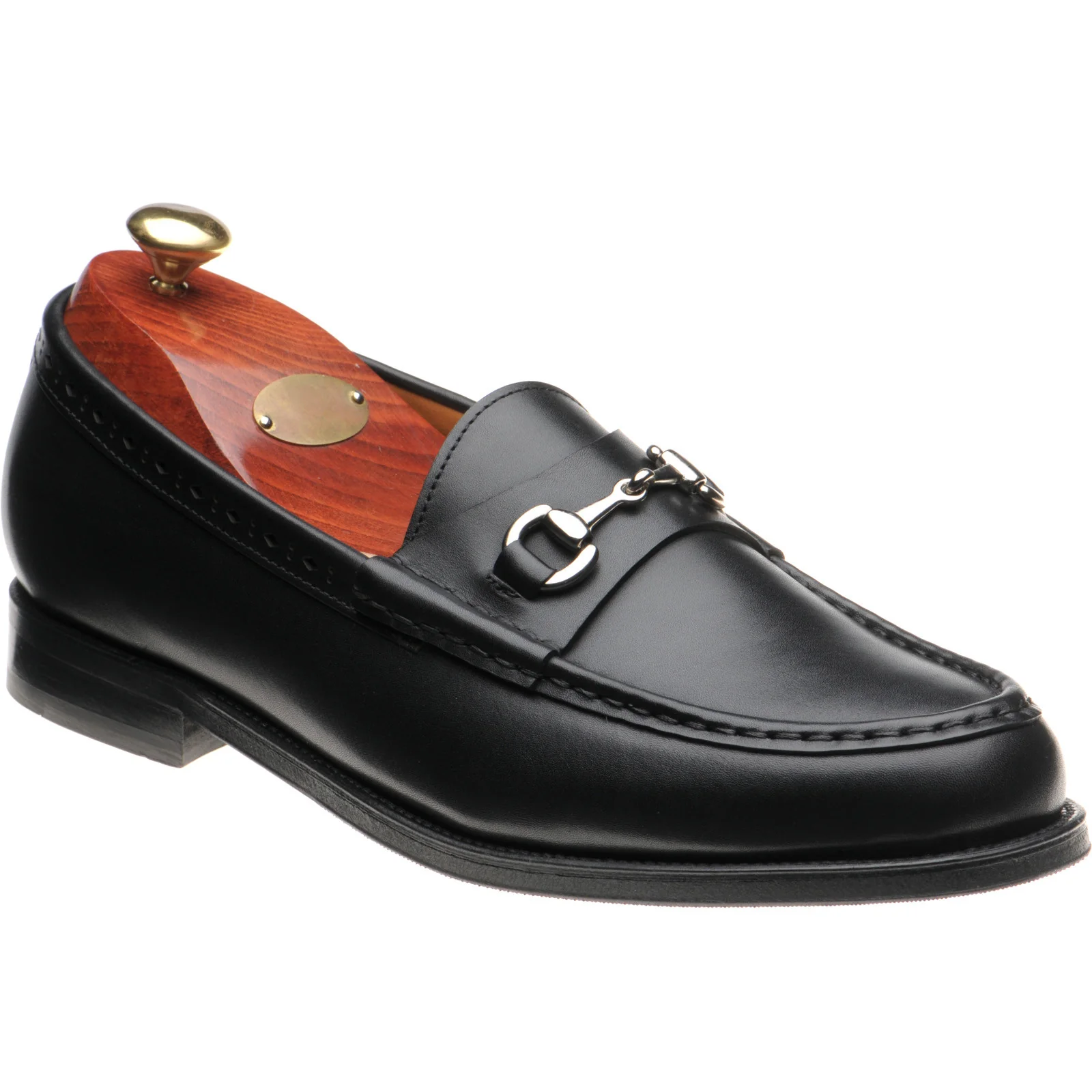 Wildsmith Model 53 mens rubber-soled loafers in black calf