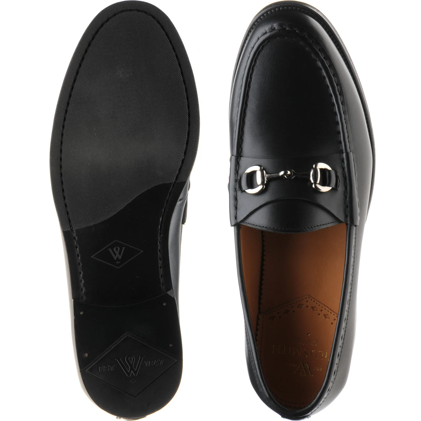 Wildsmith Model 53 mens rubber-soled loafers in black calf - Image 3