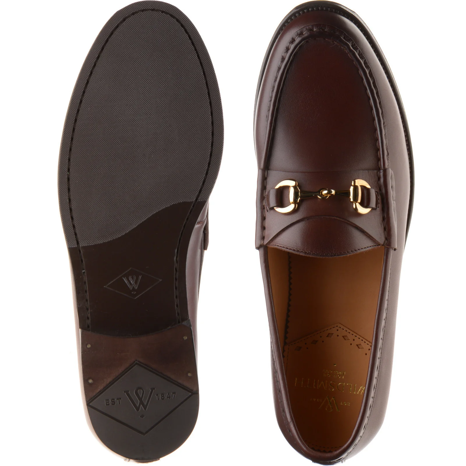 Wildsmith Model 53 mens rubber-soled loafers in conker calf - Image 3