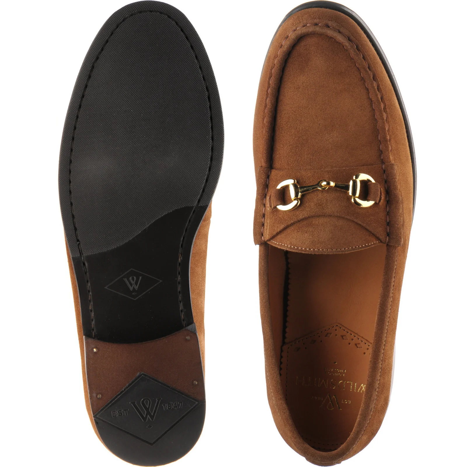 Wildsmith Model 53 mens rubber-soled loafers in tan suede - Image 3