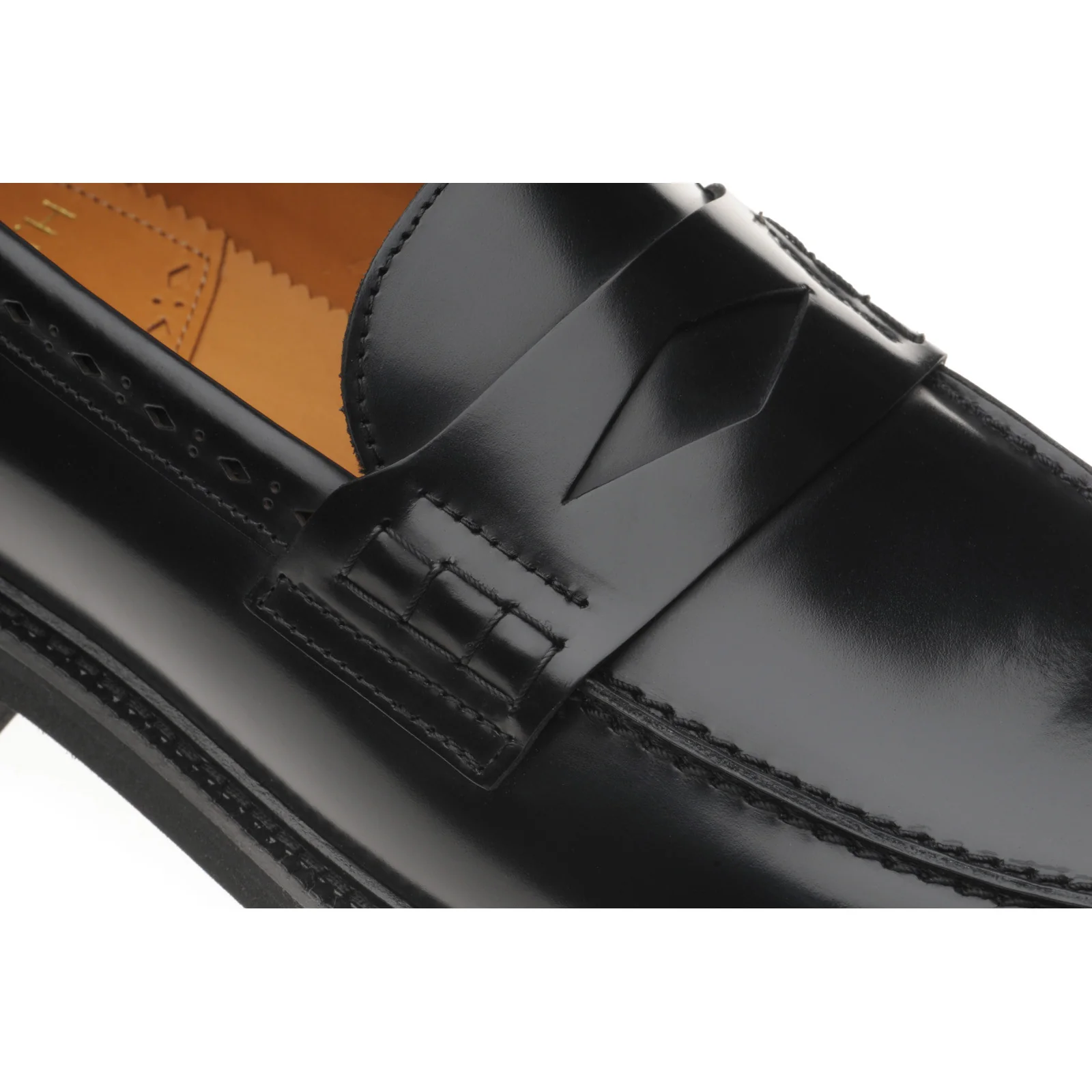 Wildsmith Model 55 mens rubber-soled loafers in black polished - Image 5