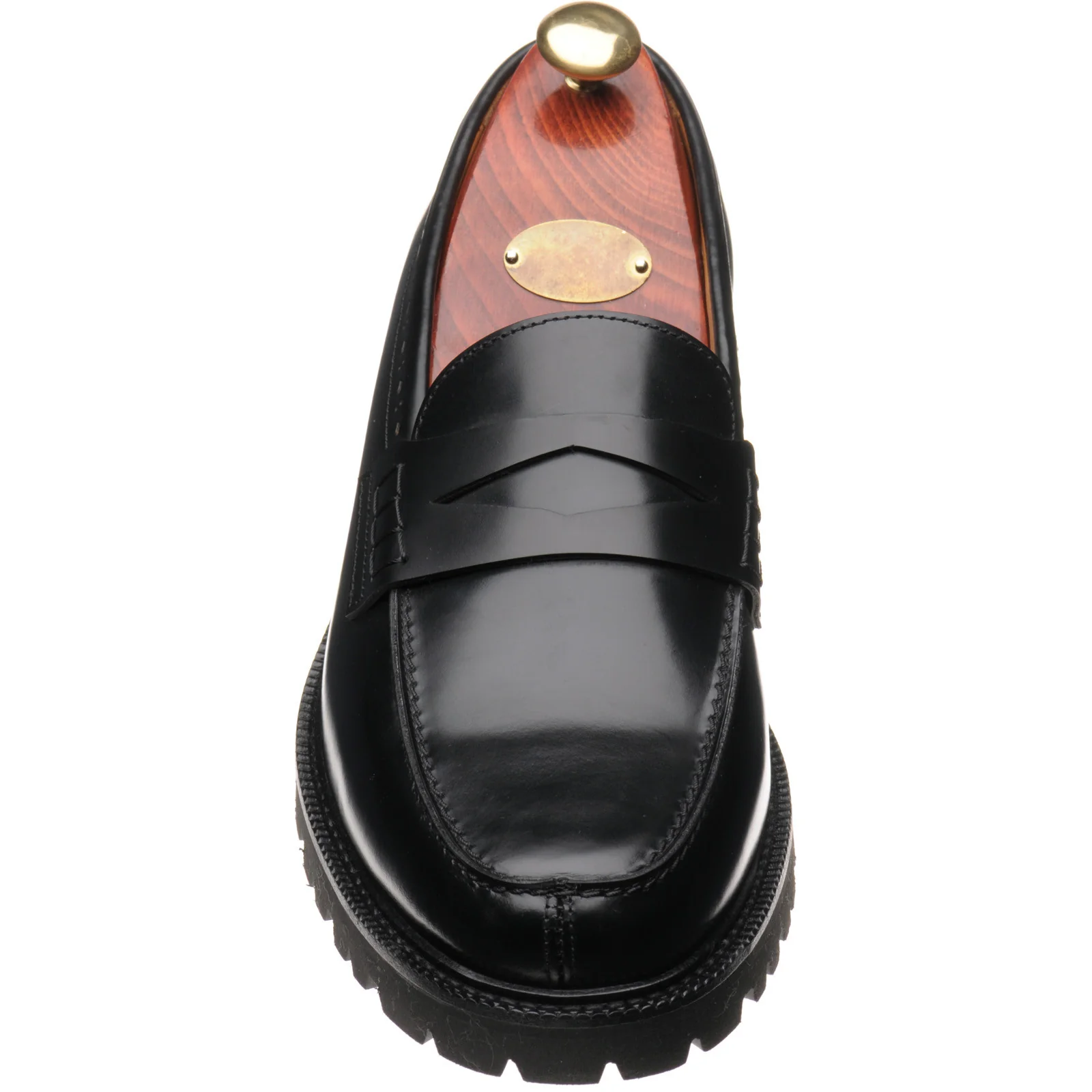 Wildsmith Model 55 mens rubber-soled loafers in black polished (second) - Image 2