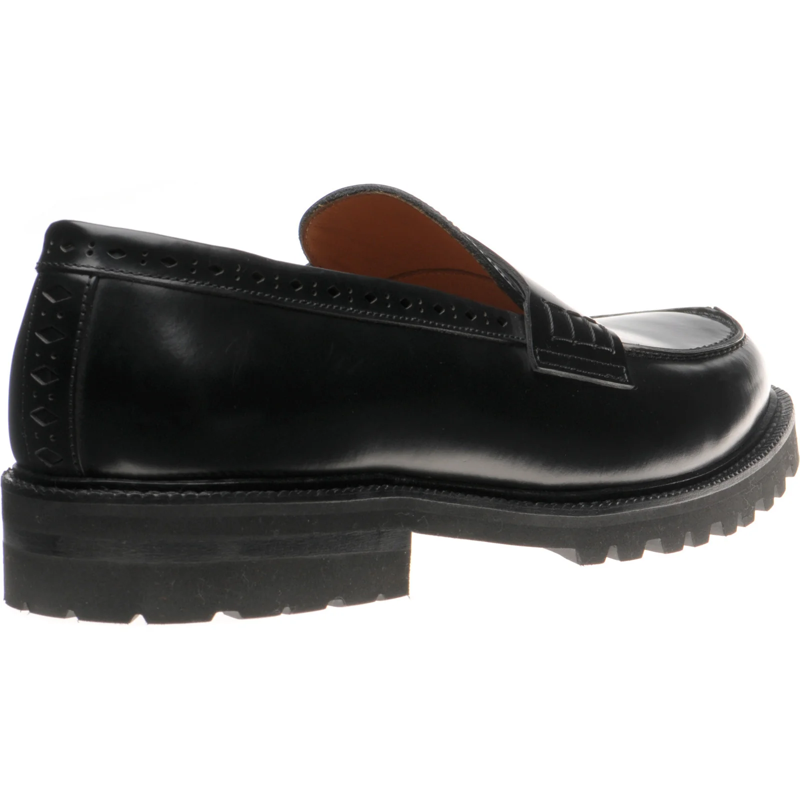 Wildsmith Model 55 mens rubber-soled loafers in black polished (second) - Image 4