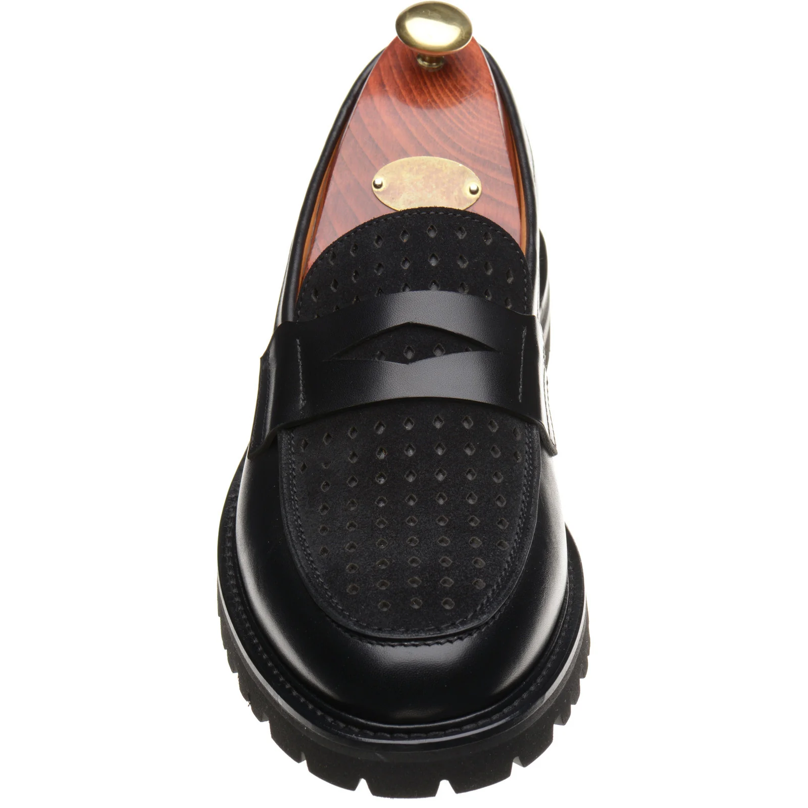 Wildsmith Model 55D mens two-tone rubber-soled loafers in black calf - Image 2