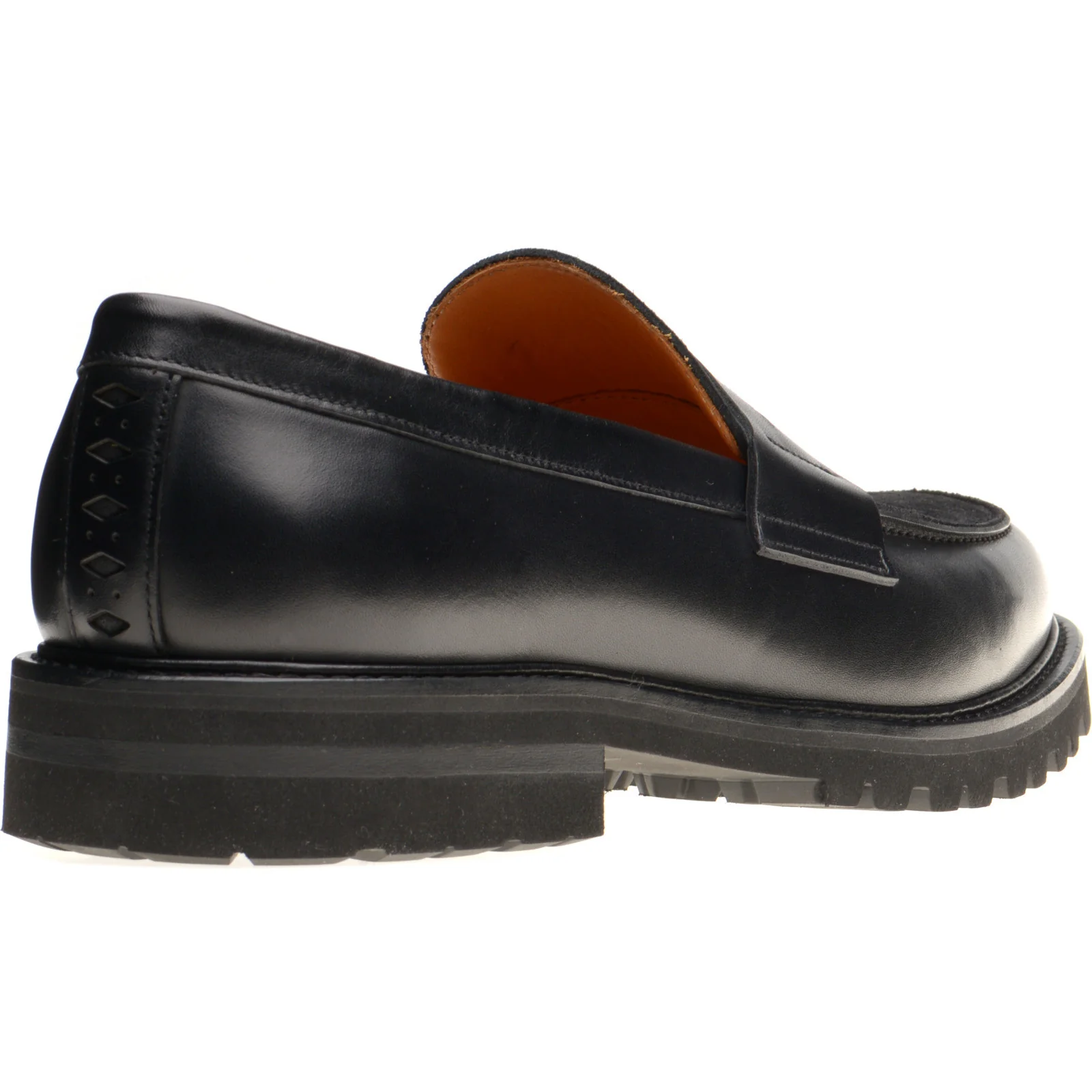 Wildsmith Model 55D mens two-tone rubber-soled loafers in black calf - Image 4