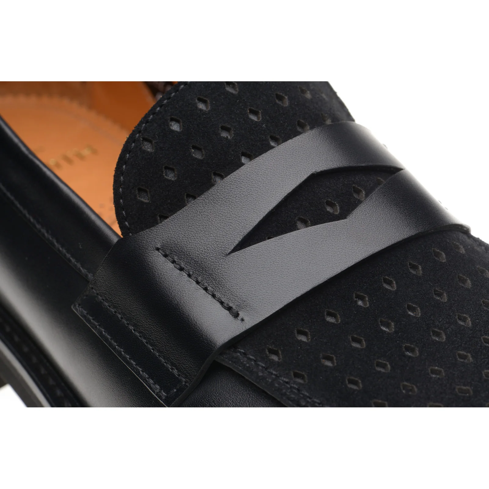 Wildsmith Model 55D mens two-tone rubber-soled loafers in black calf - Image 5
