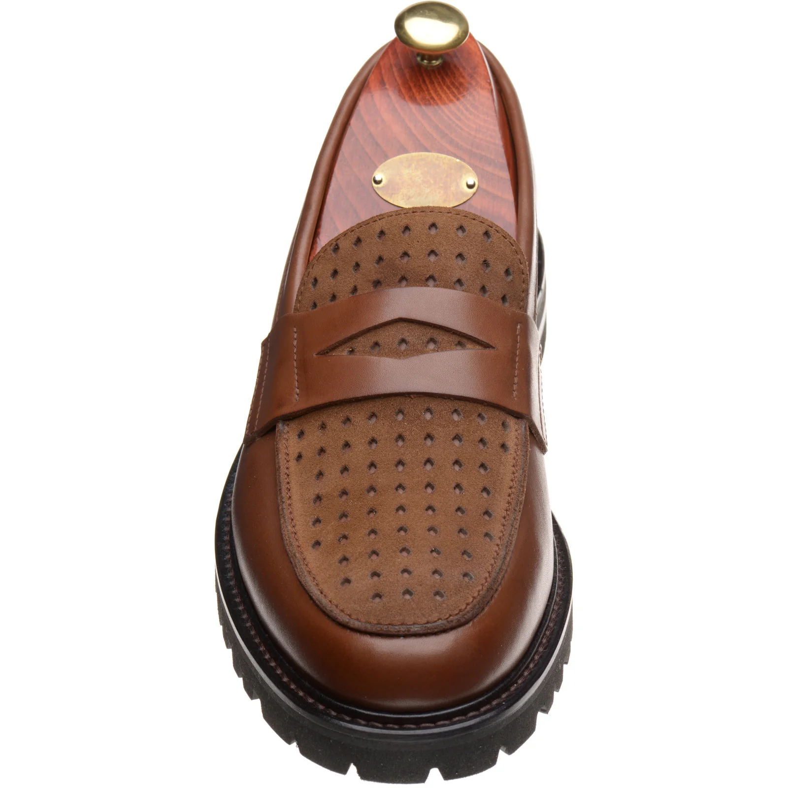 Wildsmith Model 55D mens two-tone rubber-soled loafers in cognac calf - Image 2