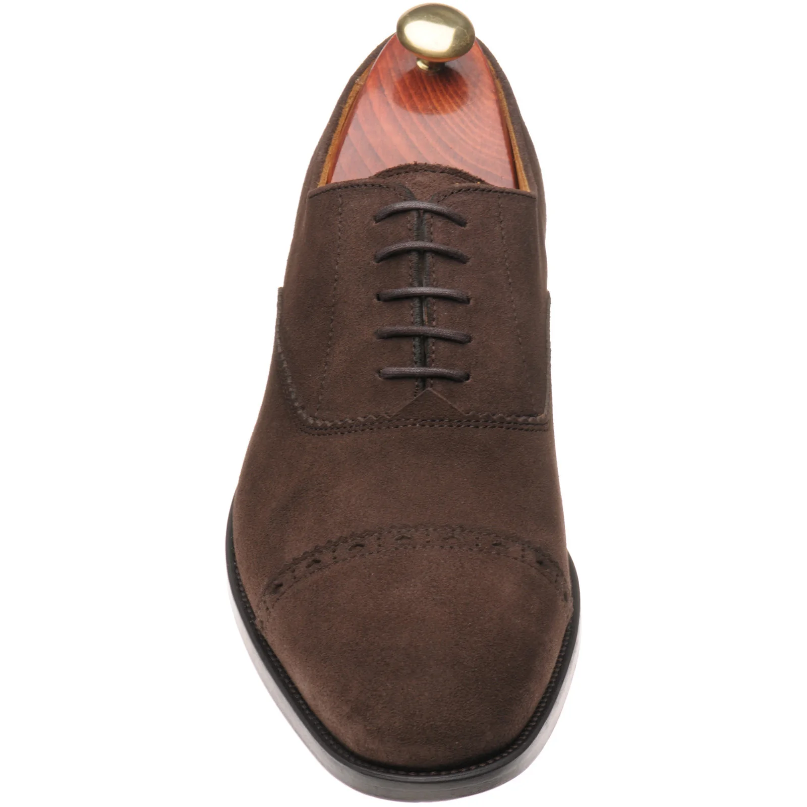 Wildsmith Model 65 mens semi-brogues in dark brown suede (second) - Image 2
