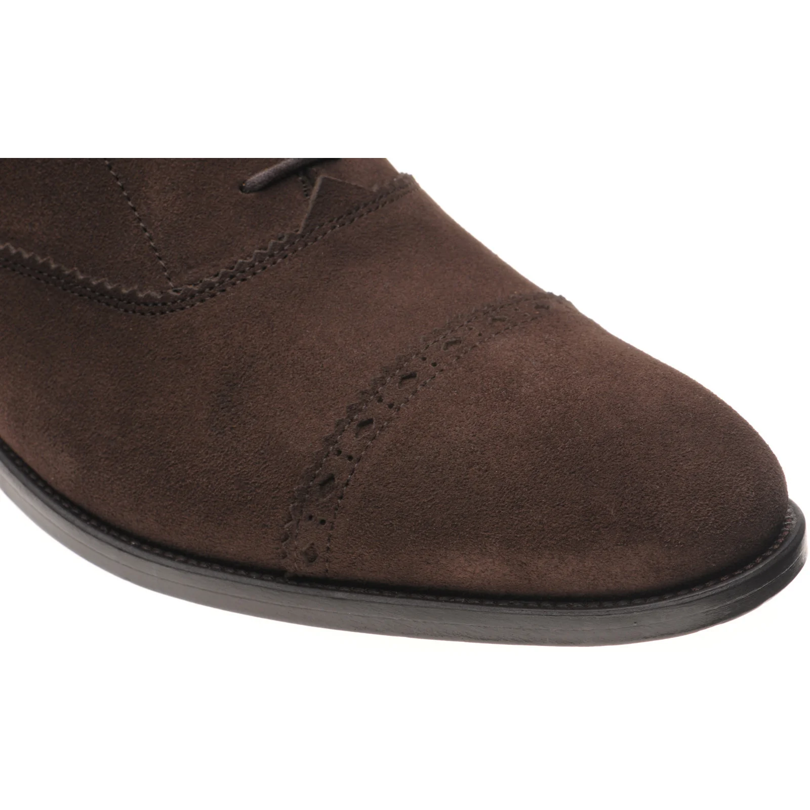 Wildsmith Model 65 mens semi-brogues in dark brown suede (second) - Image 5