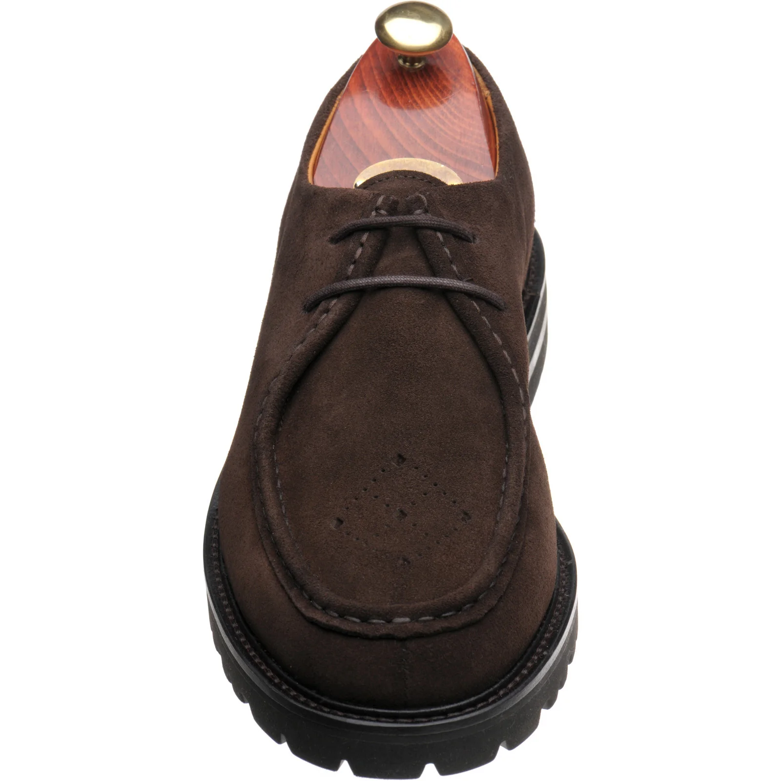 Wildsmith Model 68 mens rubber-soled Derby shoes in dark brown suede - Image 2