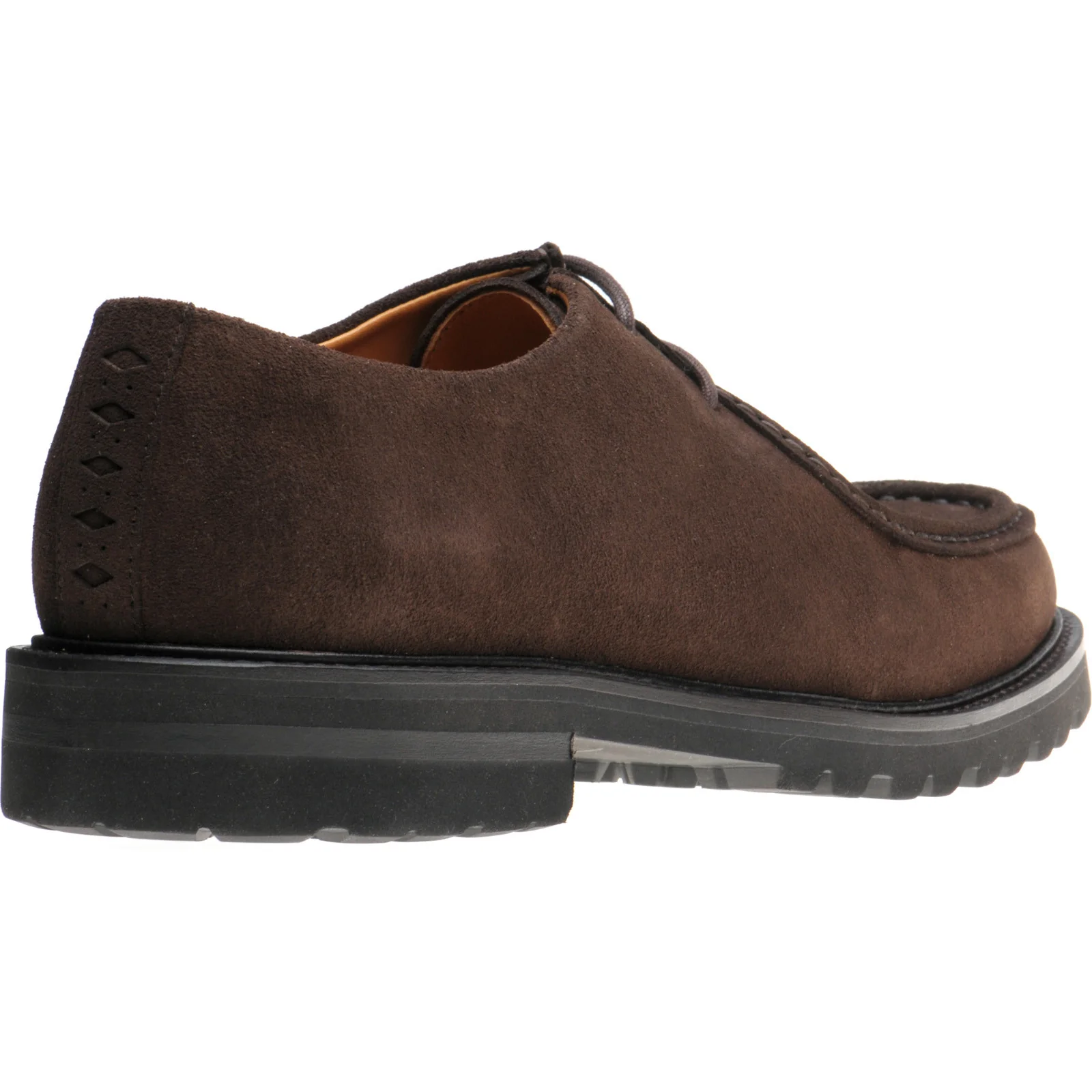 Wildsmith Model 68 mens rubber-soled Derby shoes in dark brown suede - Image 4