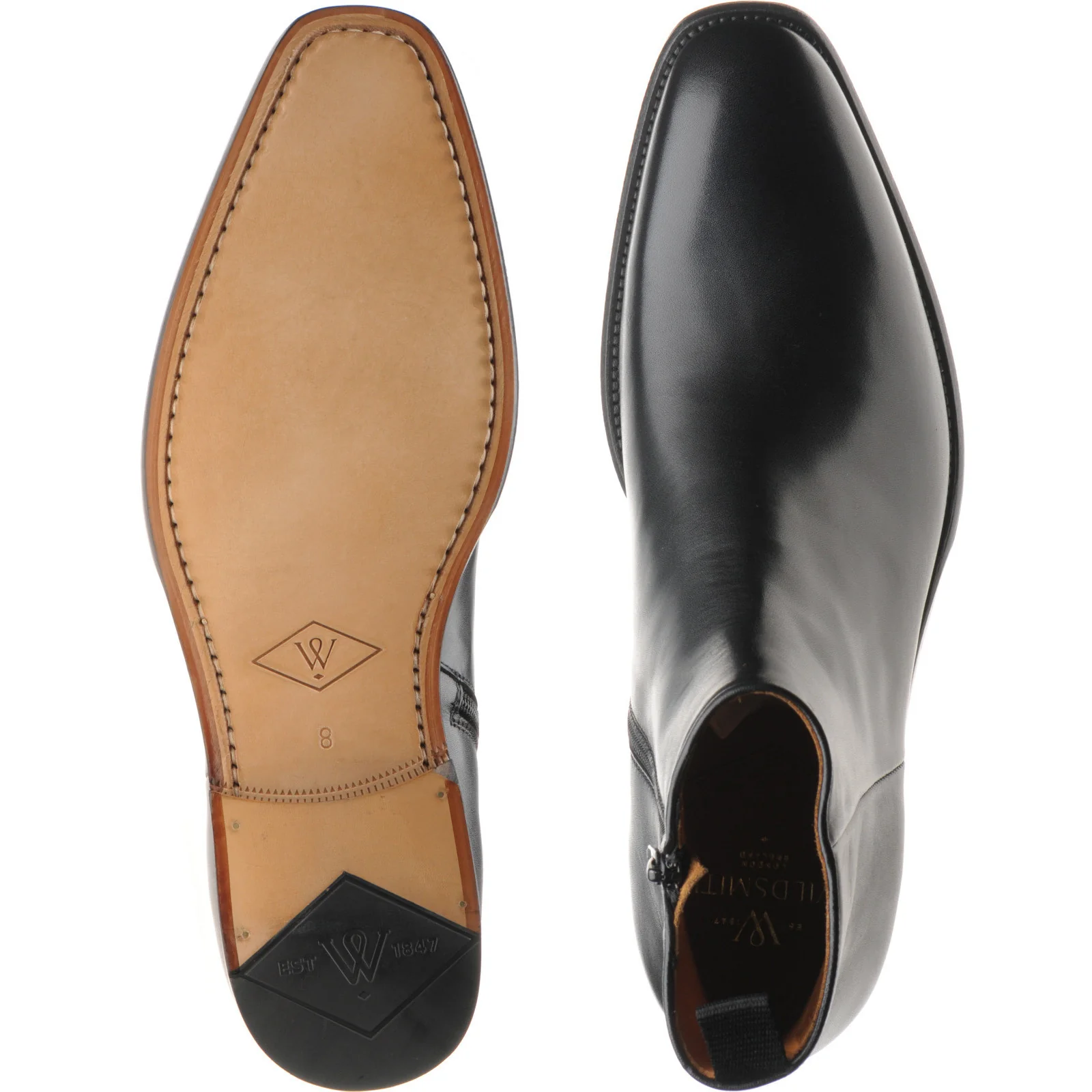 Wildsmith Model 70 mens Chelsea boots in black calf - Image 3